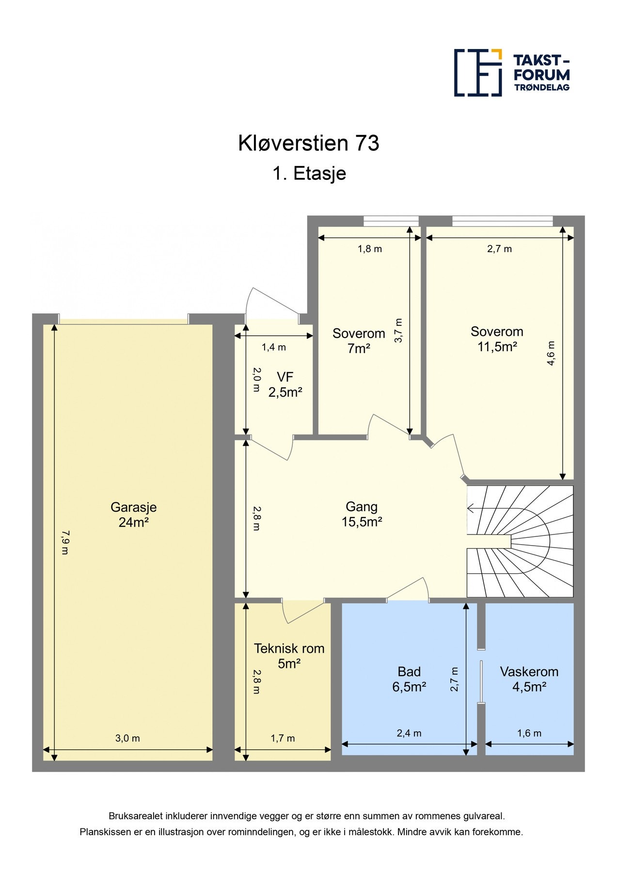 Plantegning 1. Etasje. Galleribilde