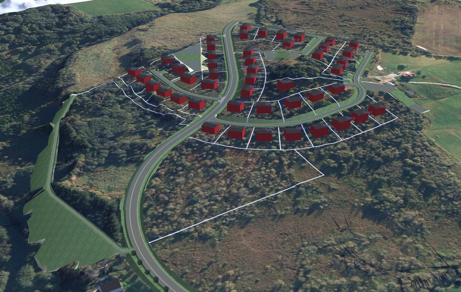 Her ser man hvordan veien er planlagt opp i feltet Galleribilde