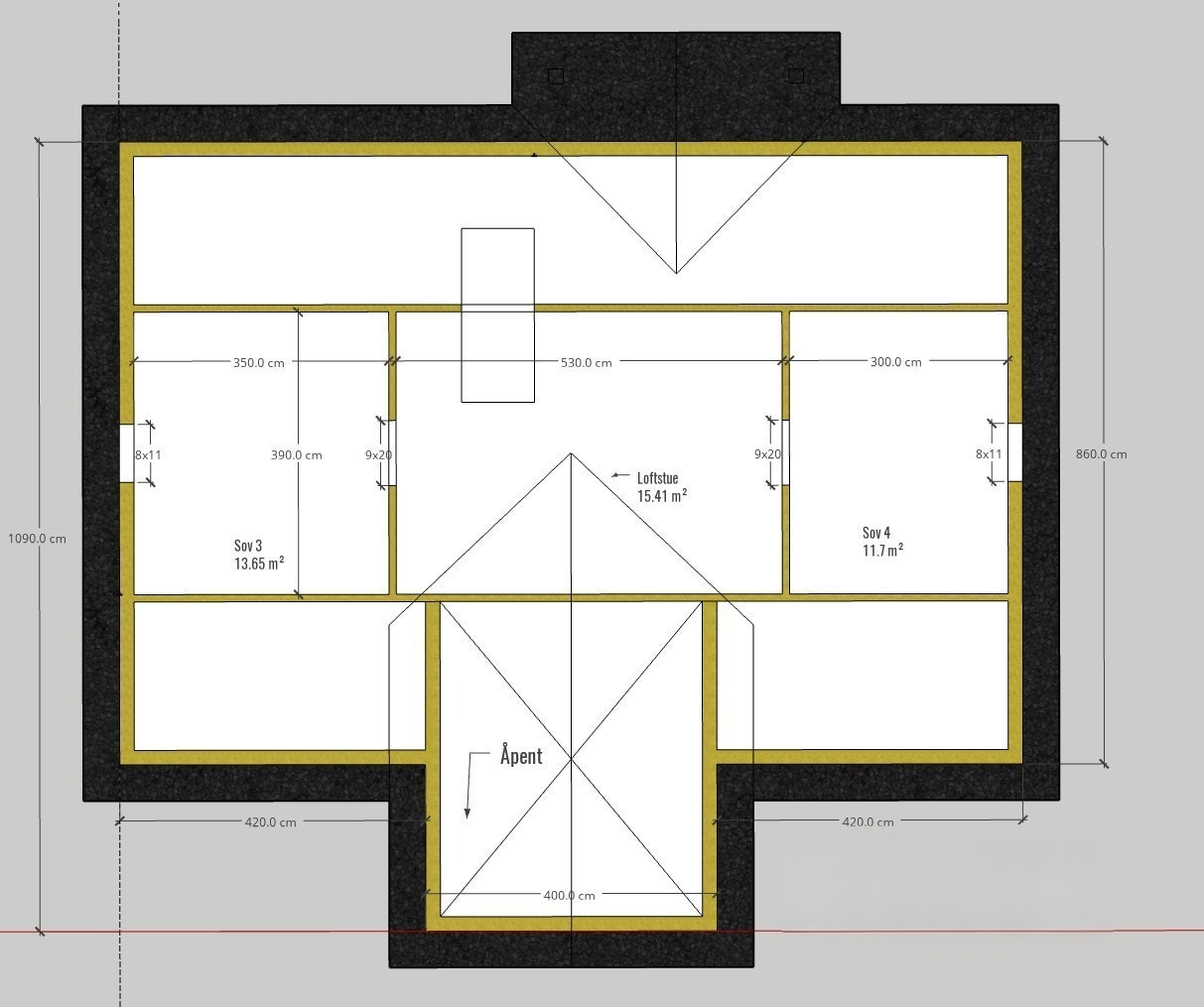 Plantegning 2. etasje - Disse tegningene er ikke målbare Galleribilde