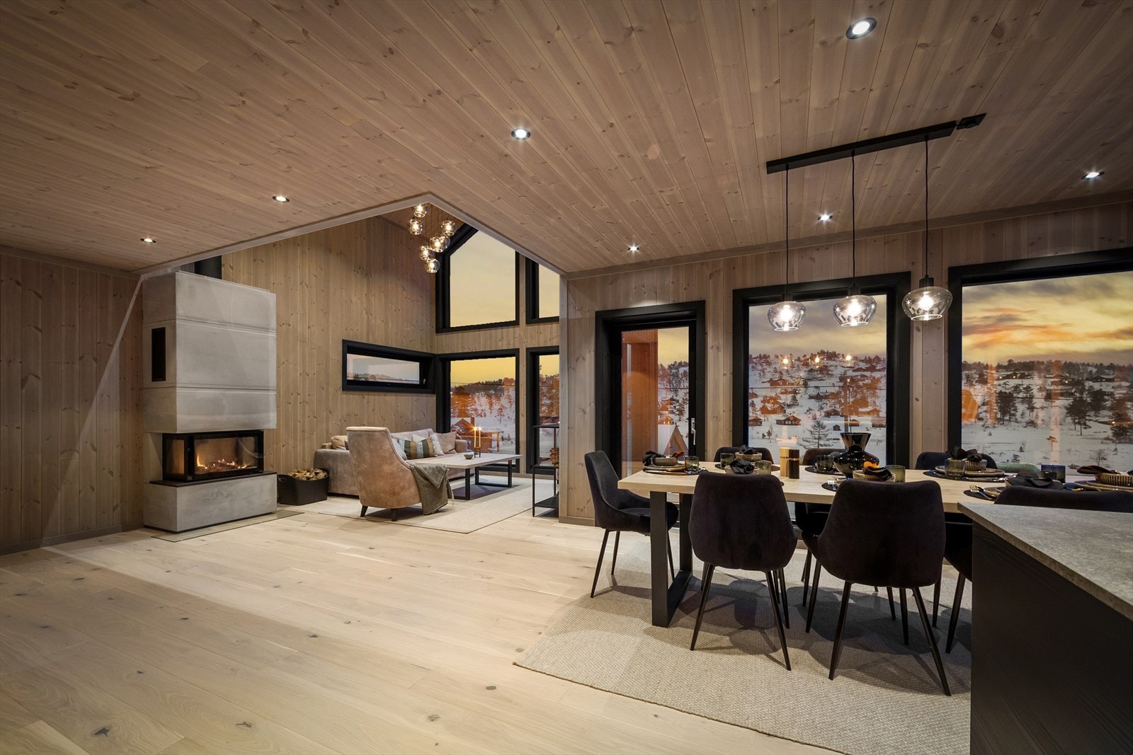 Kveldsbilde av Kjøkken/Stue Galleribilde