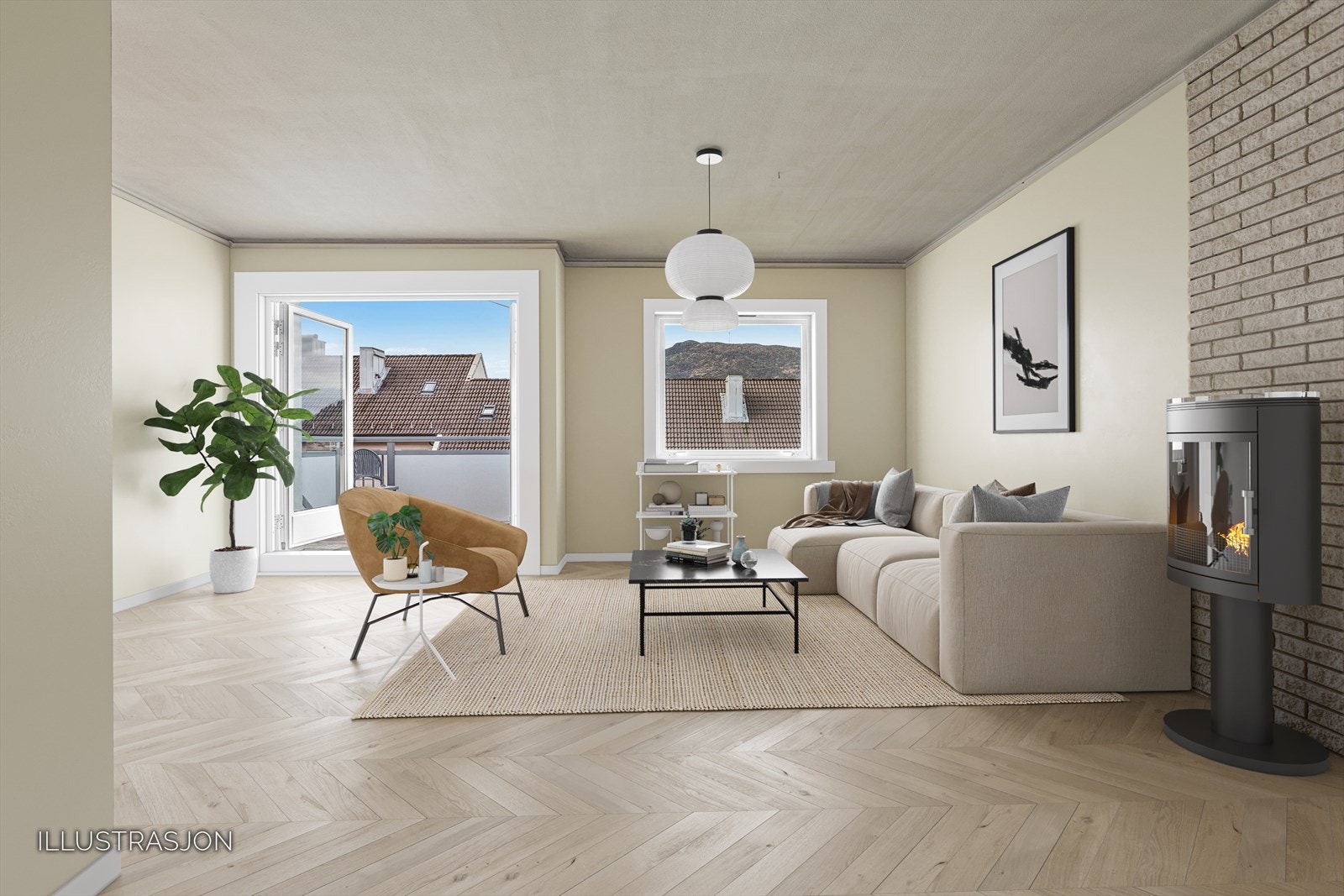 Slik kan stuen se ut etter oppussing! Galleribilde