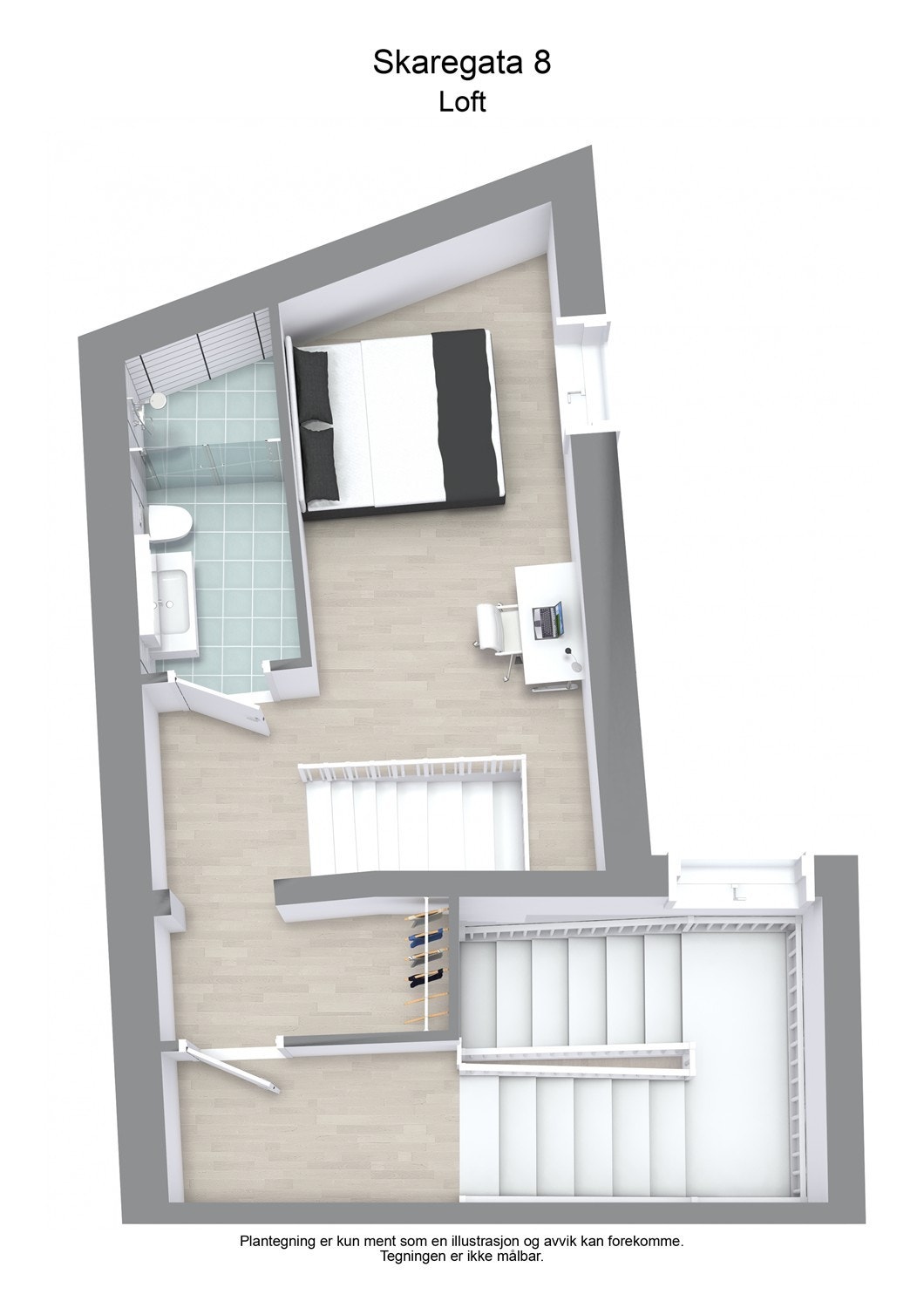 Plantegning hybel Galleribilde