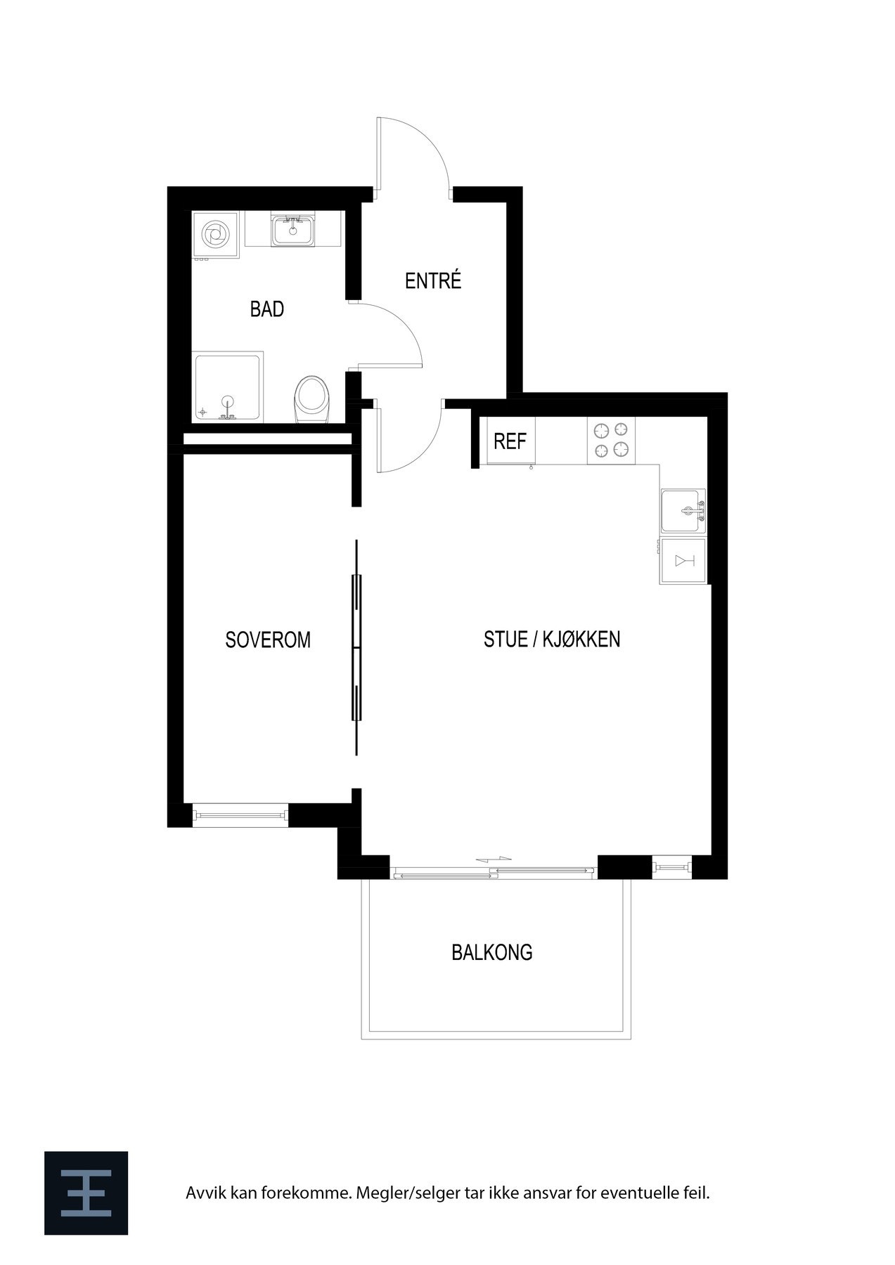 Balkongen ligger mot sørvest. Galleribilde