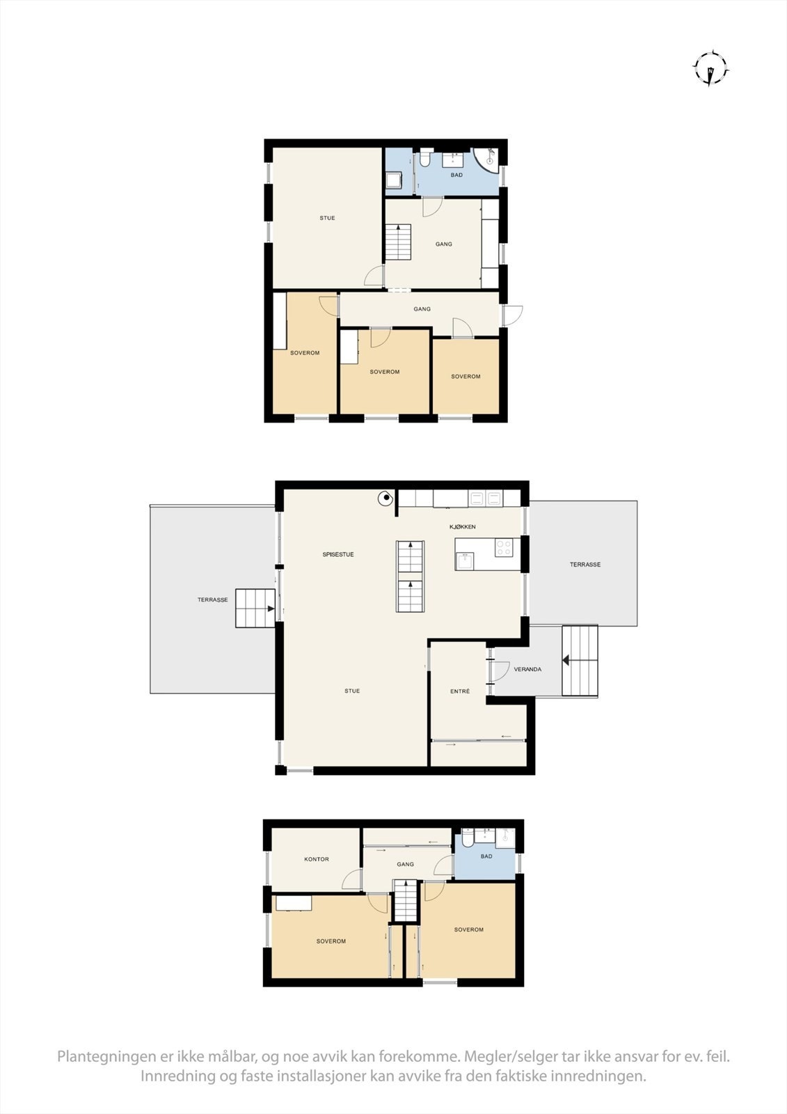 Plantegning alle plan Galleribilde