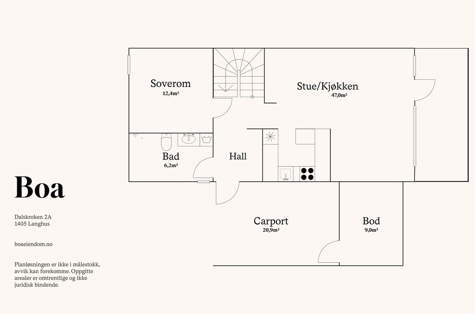1. etasje: Entré/hall, trappegang, bad, kjøkken, spisestue, stue og soverom. Galleribilde