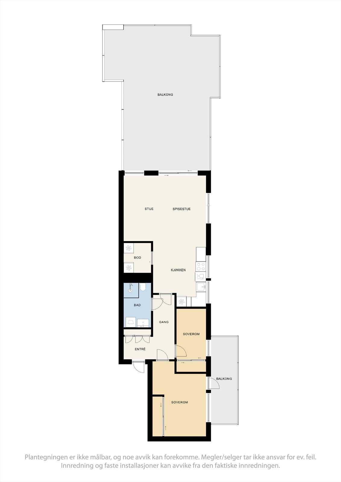 Plantegning - Leiligheten ligger i byggets 5. etasje Galleribilde