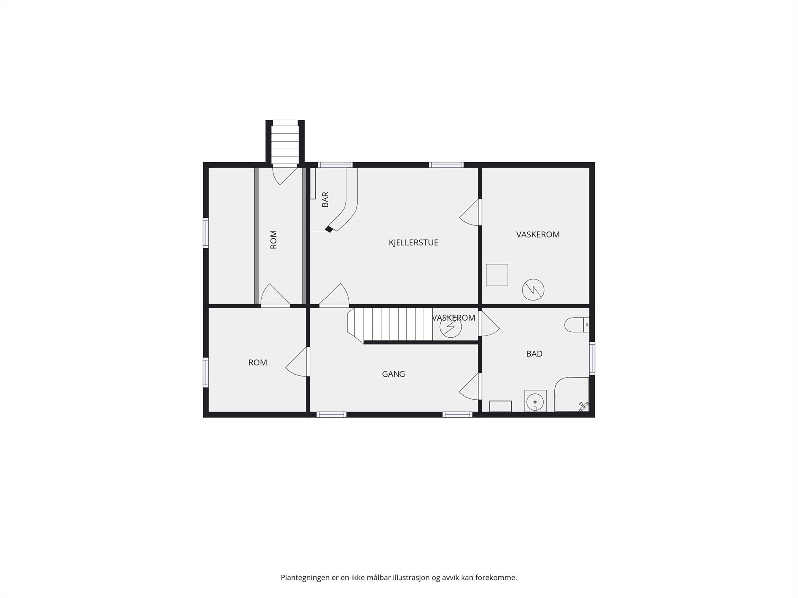 Plantegning kjeller. Galleribilde