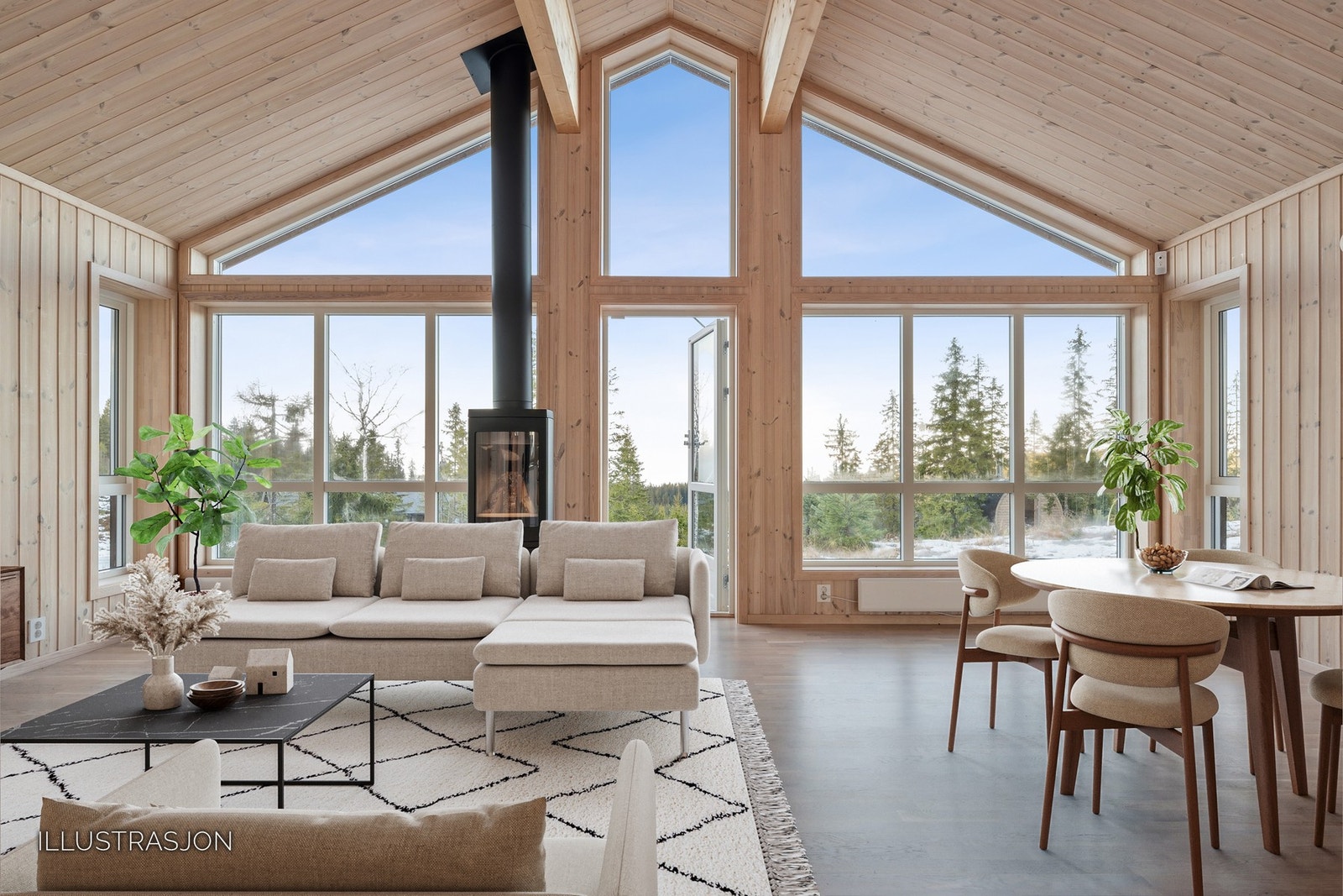 Moderne og innbydende fritidsbolig med gjennomgående god standard. Galleribilde