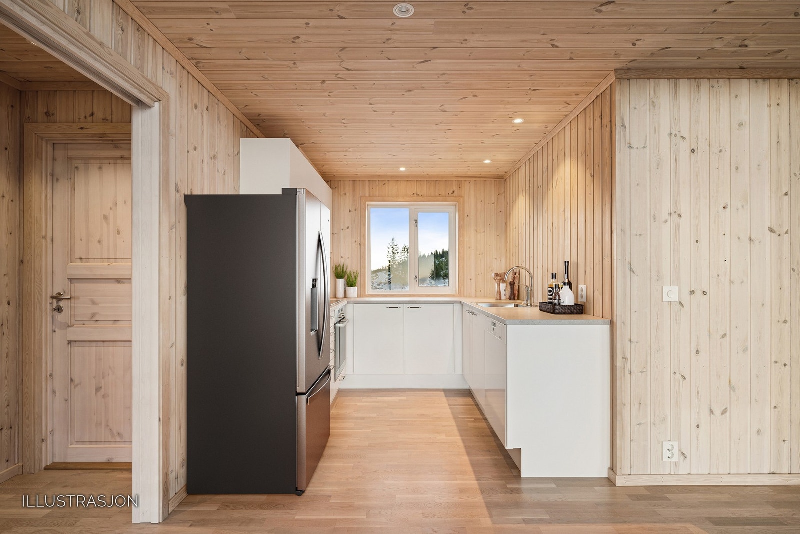 Et lyst Sigdal kjøkken. Galleribilde