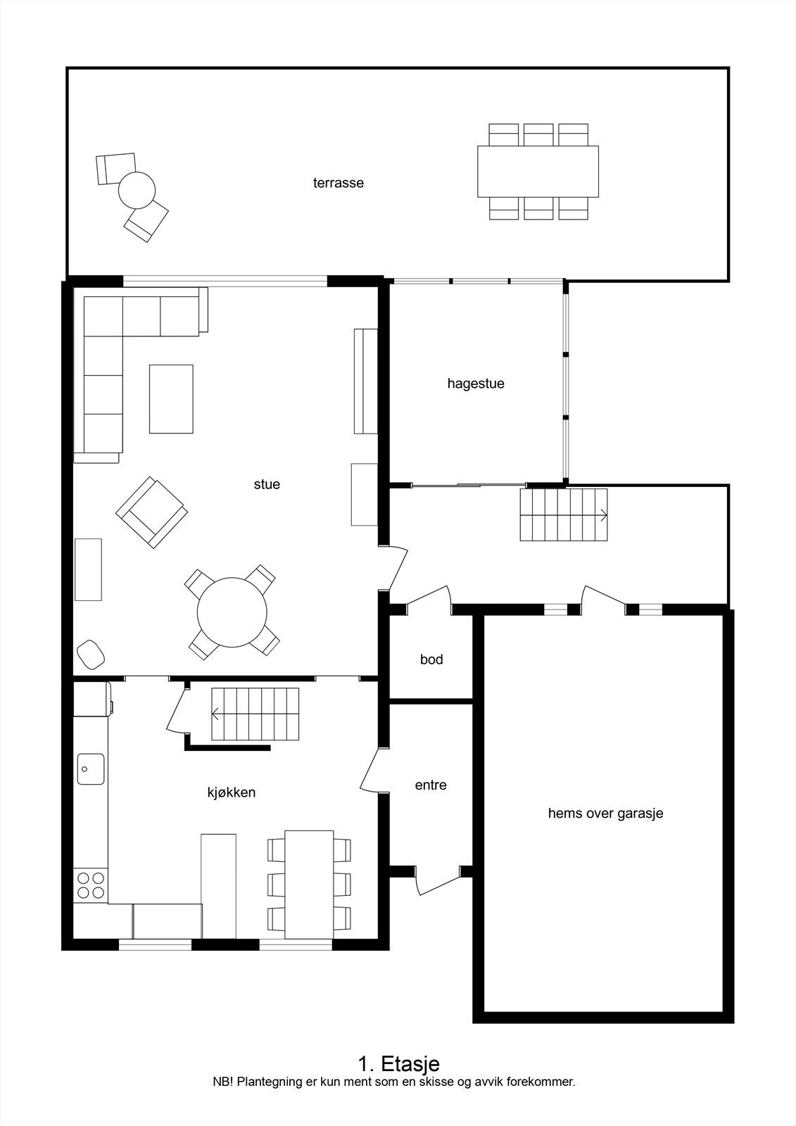 Plantegning 1. etasje Galleribilde