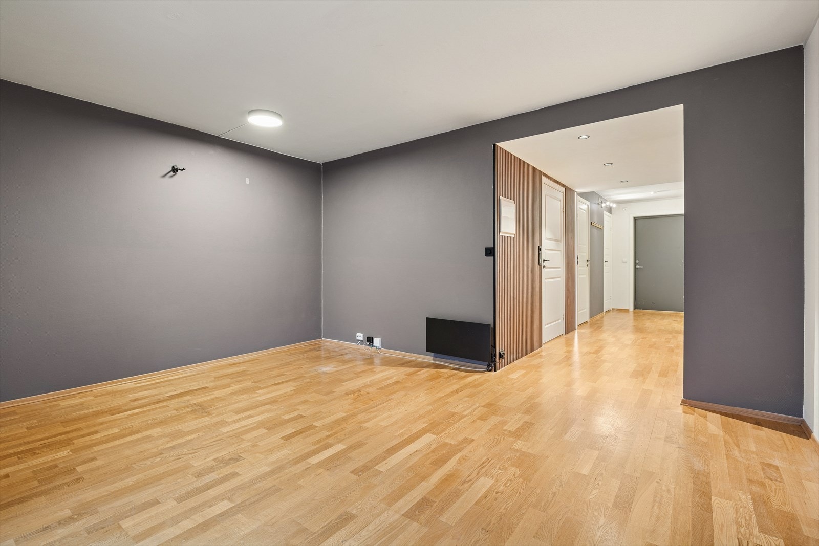 Stuen har god plass til spisebord og sofaløsning. Galleribilde