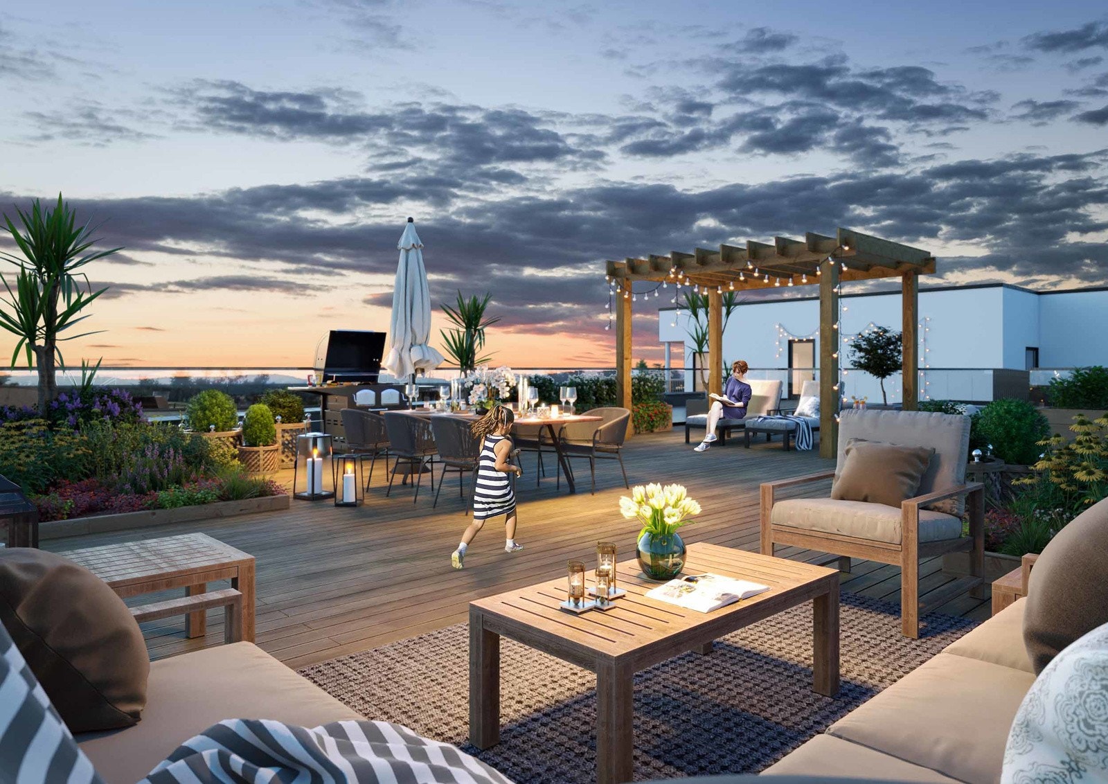 Illustrasjon av felles takterrasse, avvik vil forekomme Galleribilde