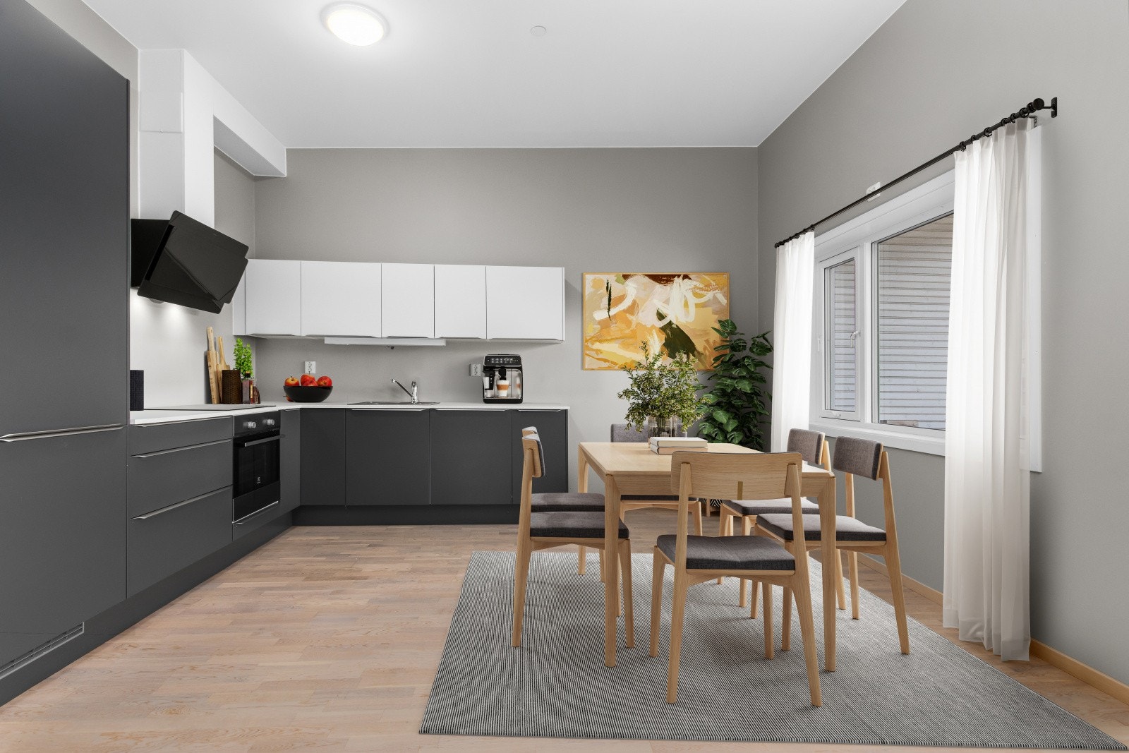 Flott kjøkken fra Interiørsenteret. Virtuell møblering, avvik kan forekomme. Galleribilde