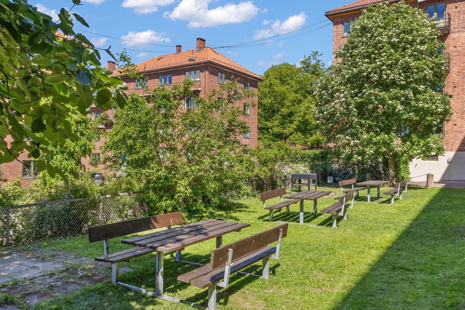 Aksjelaget har arrangementer for beboerne i de flotte uteområdene. Galleribilde