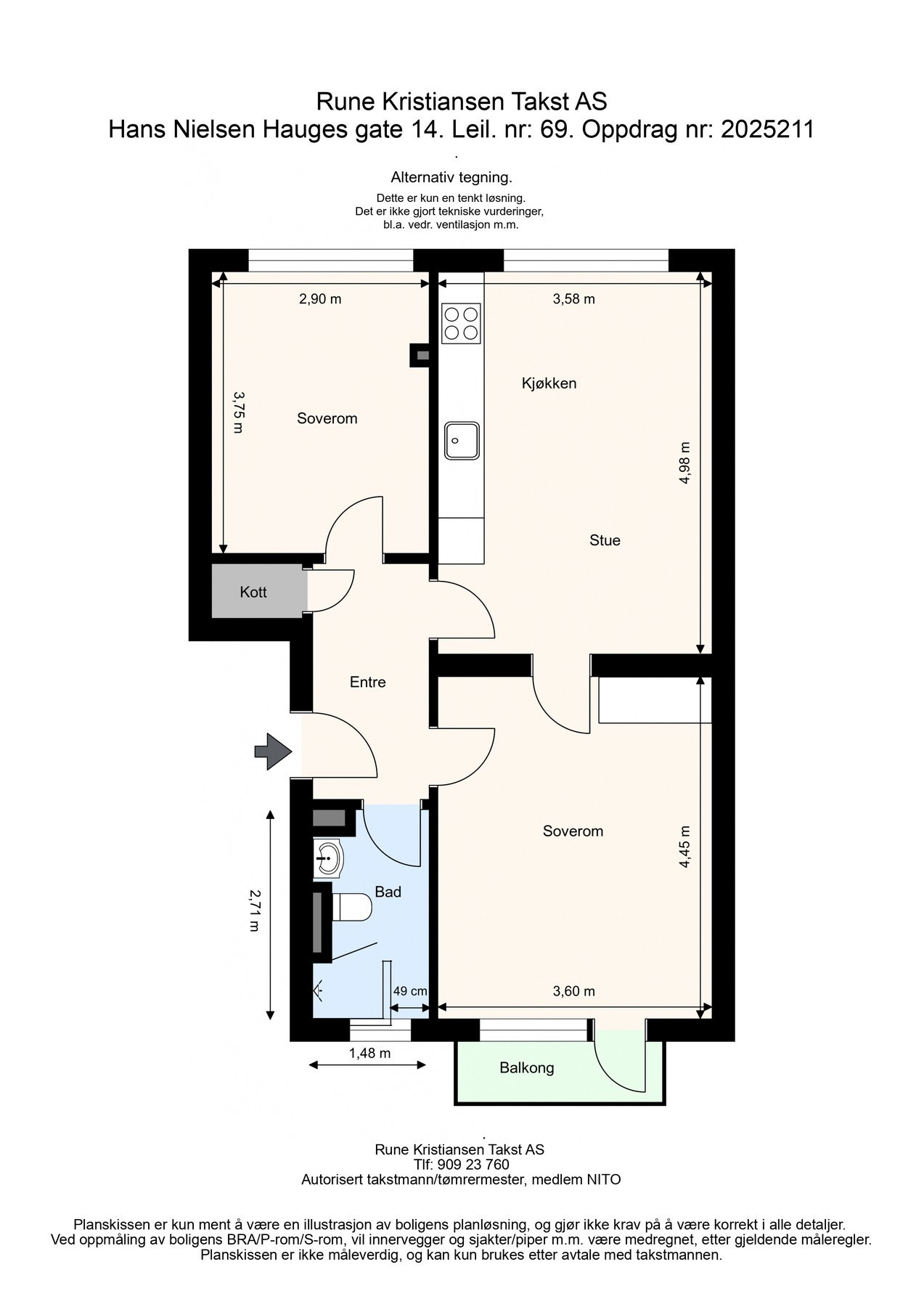 Her har du muligheten til å omgjøre til 3-roms! Galleribilde