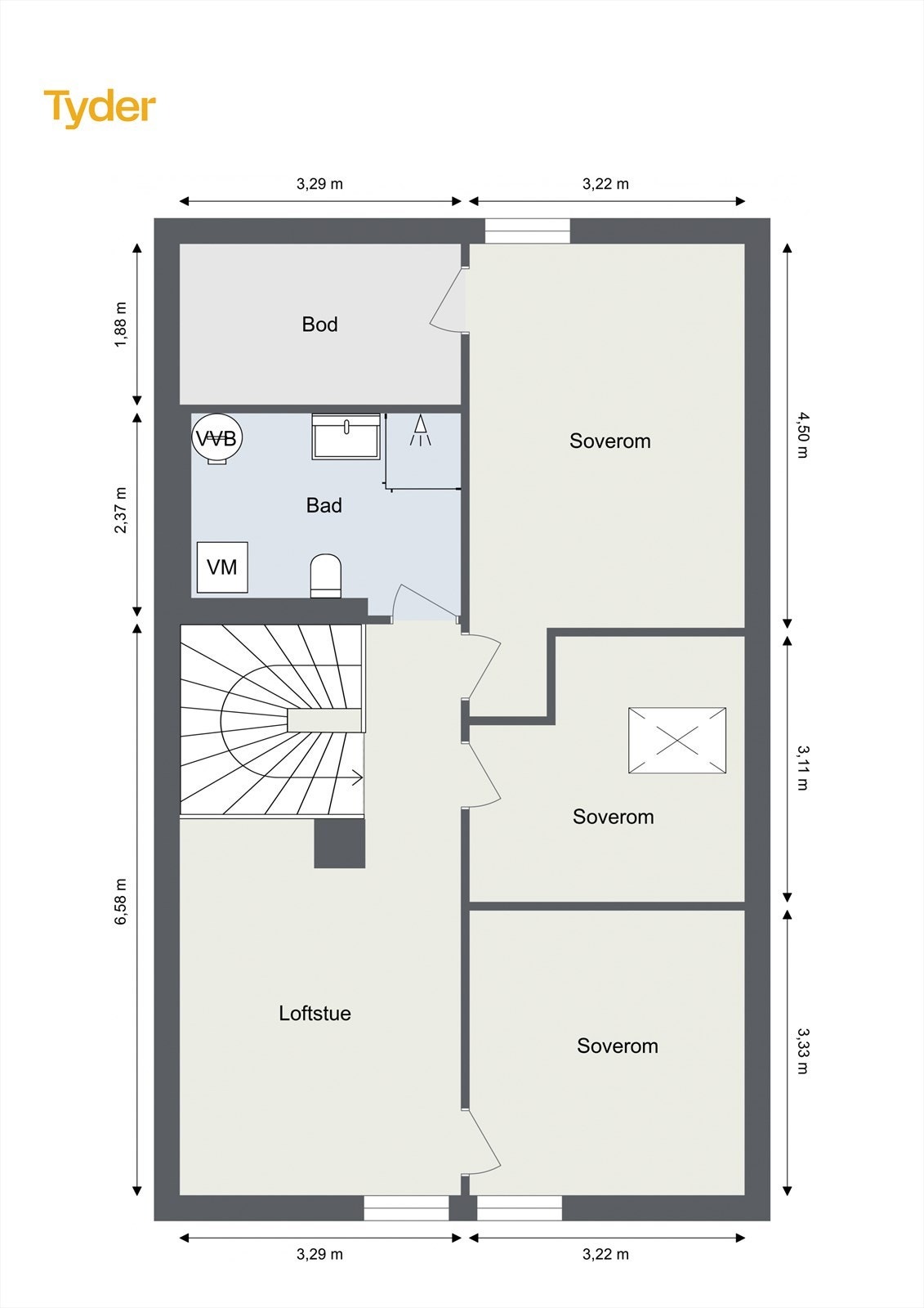 Plantegning - III Etasje. Galleribilde