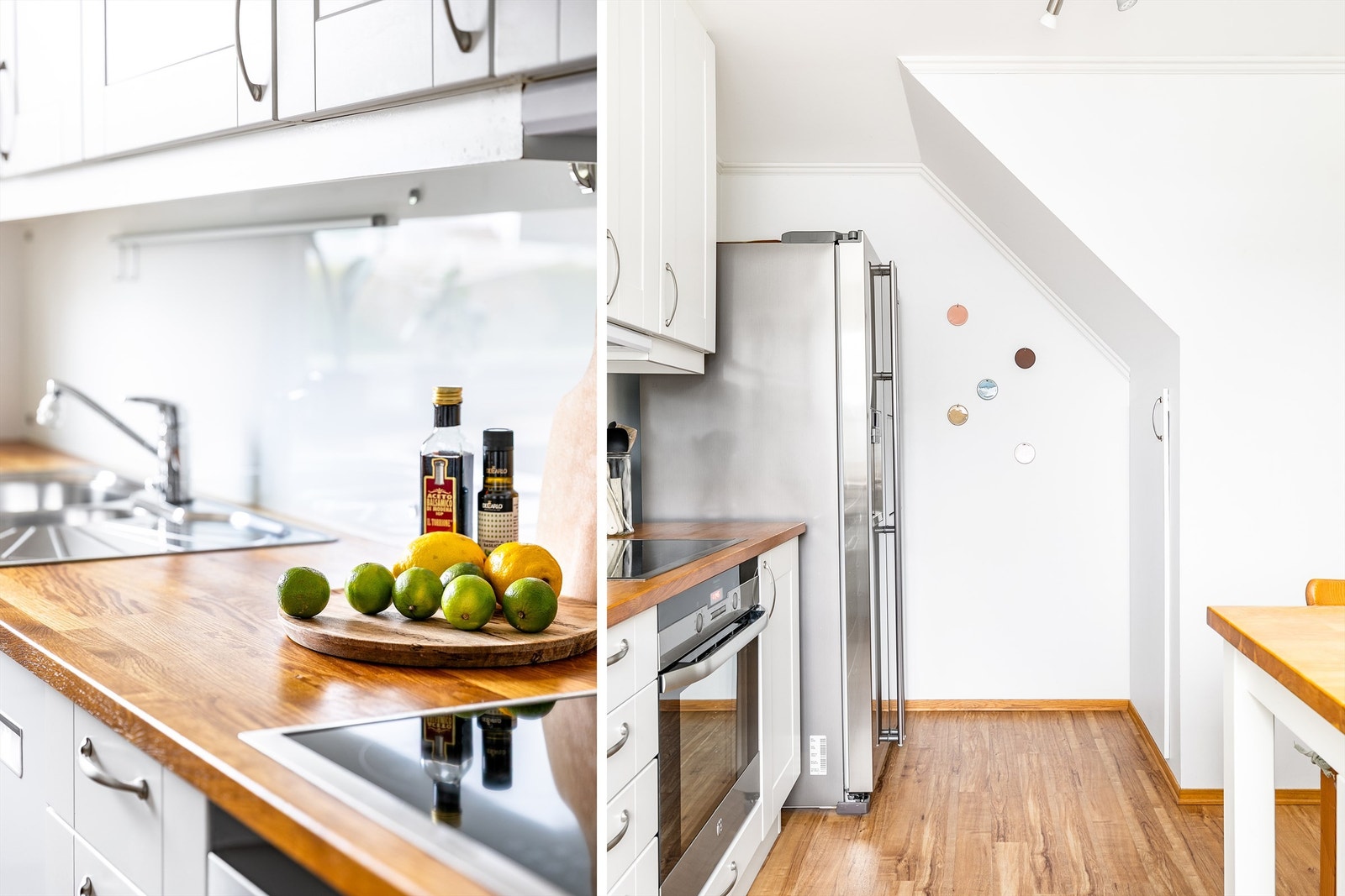 Alle kjøkkenets hvitevarer medfølger. Kombiskapet har innbygget isbit-maskin, denne er imidlertid defekt. Galleribilde