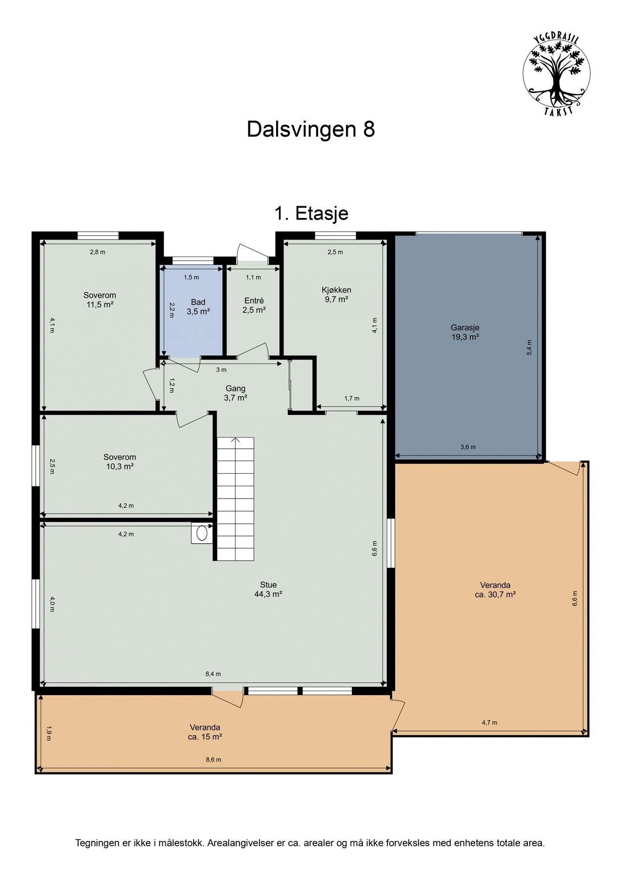 Plantegning 1. Etasje. Galleribilde
