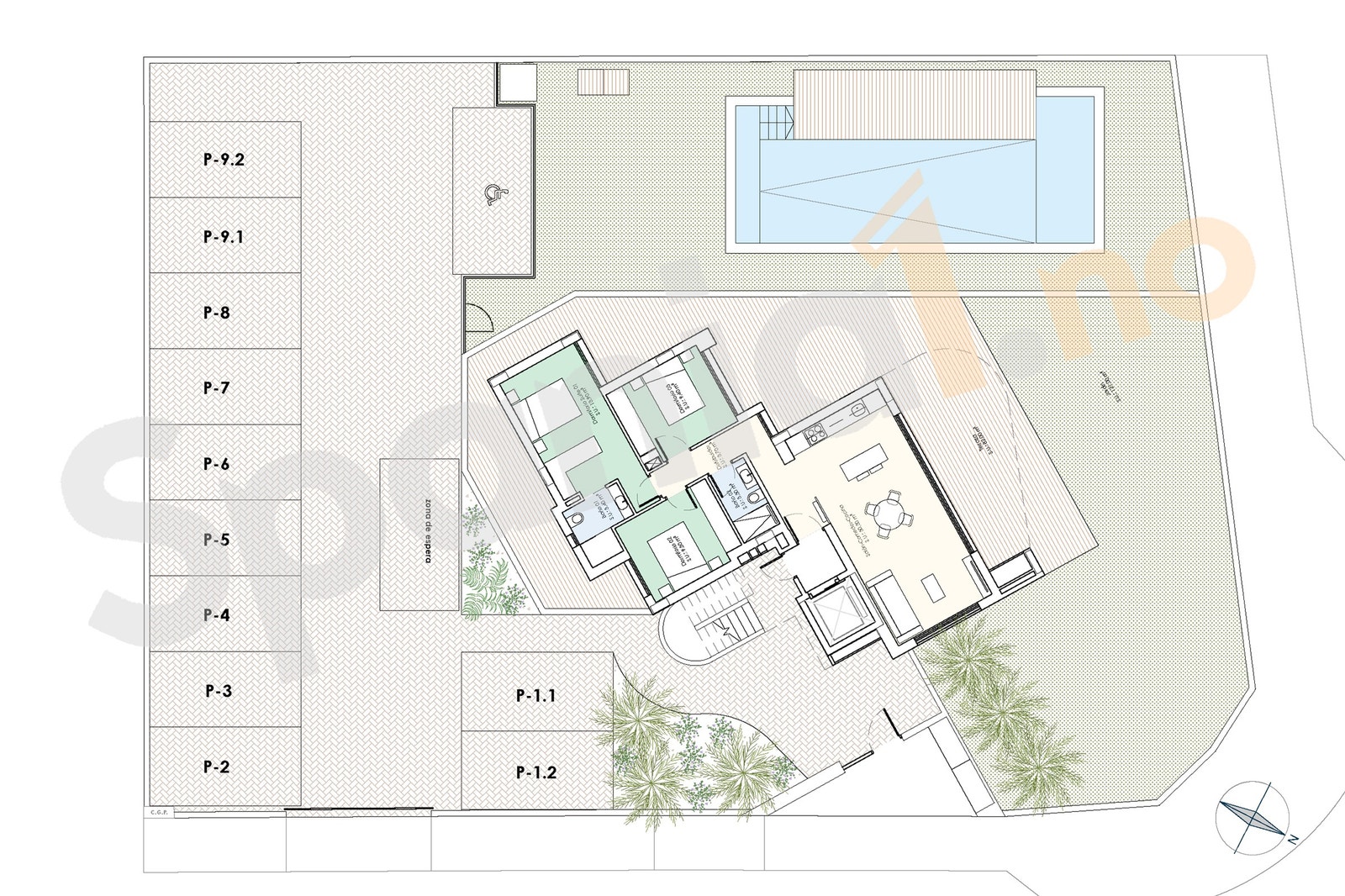 Plantegning tomt og fellesområde Galleribilde