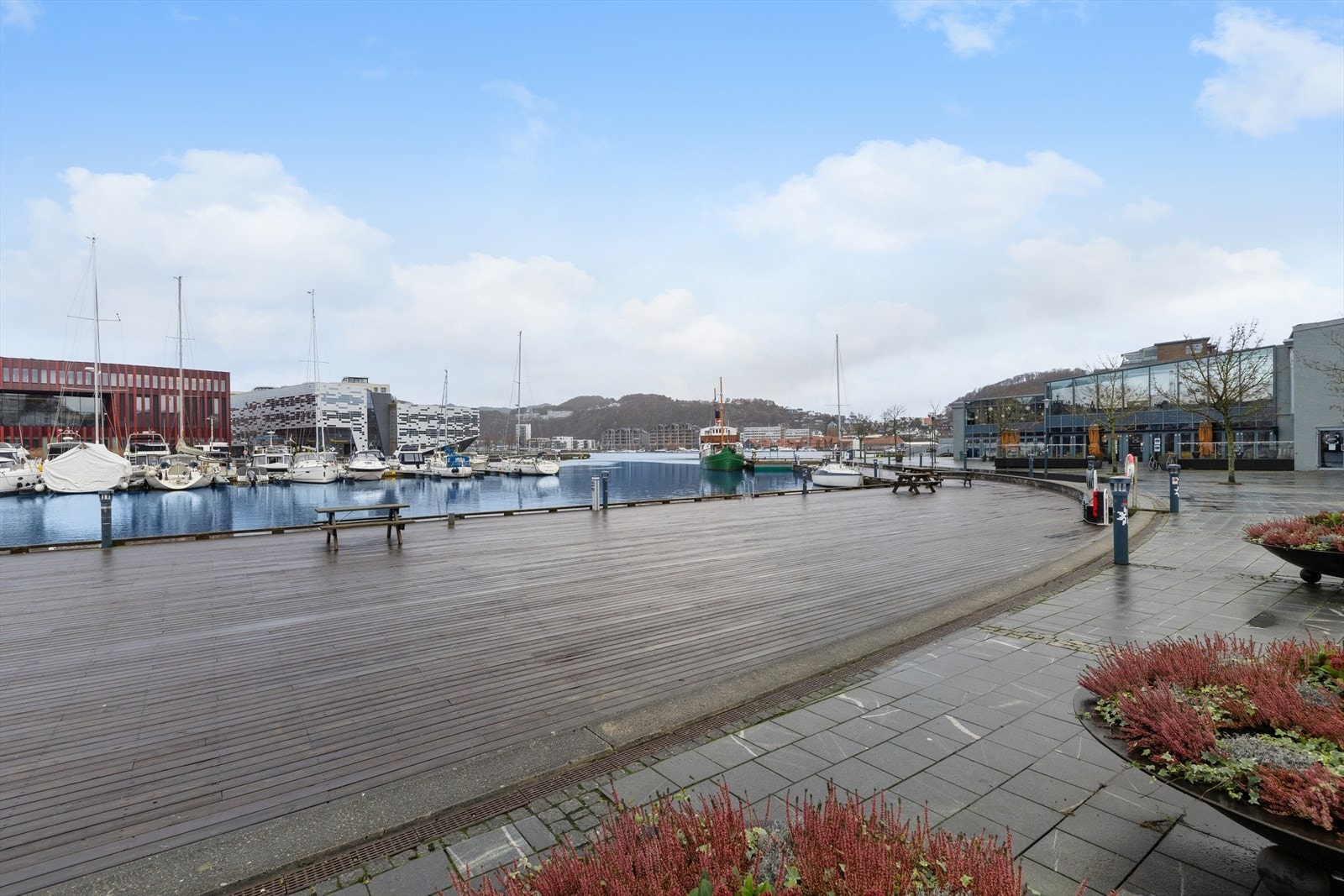 Indre havn ligger også like ved med flott promenade Galleribilde