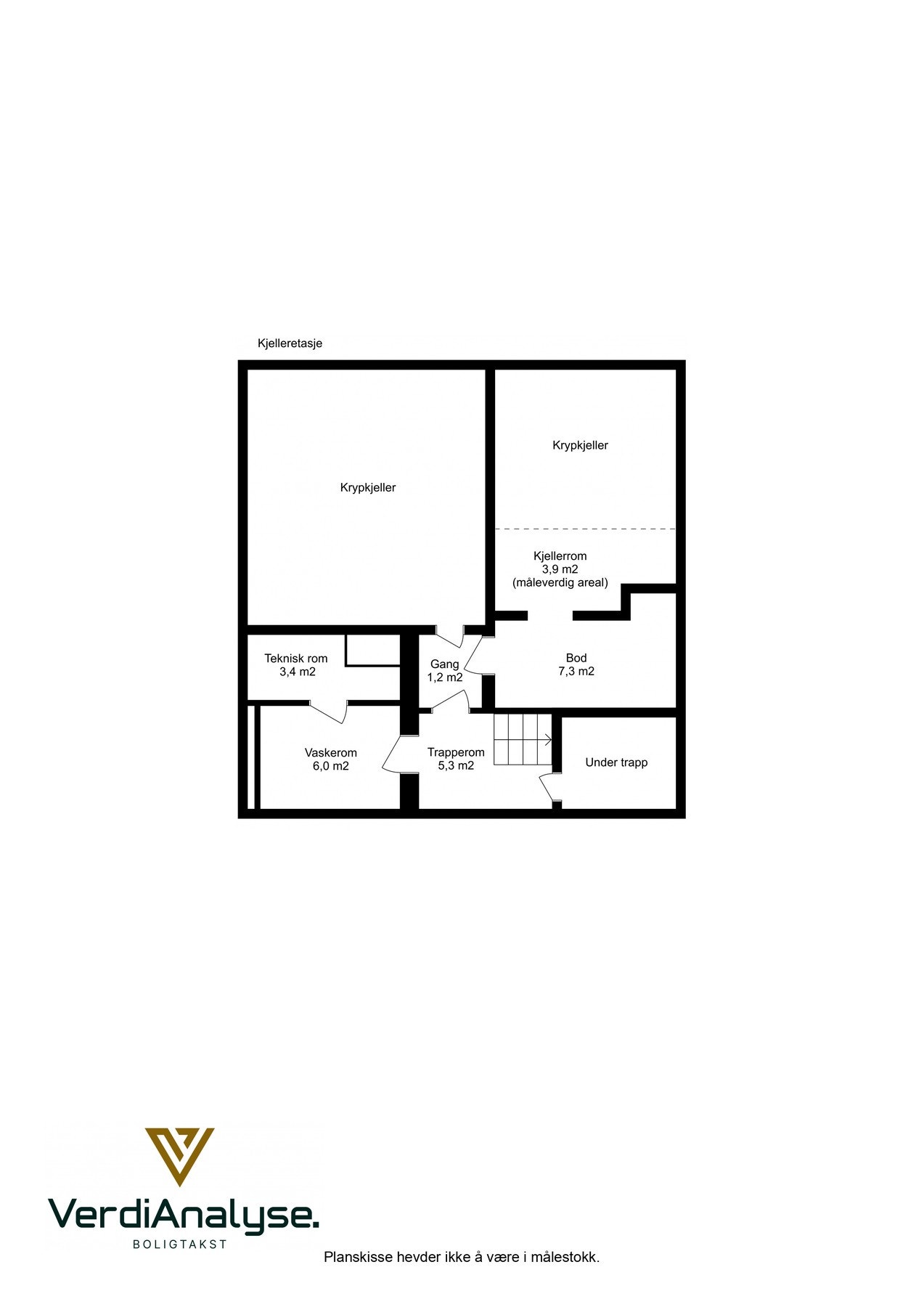 Planskisse kjeller. Galleribilde