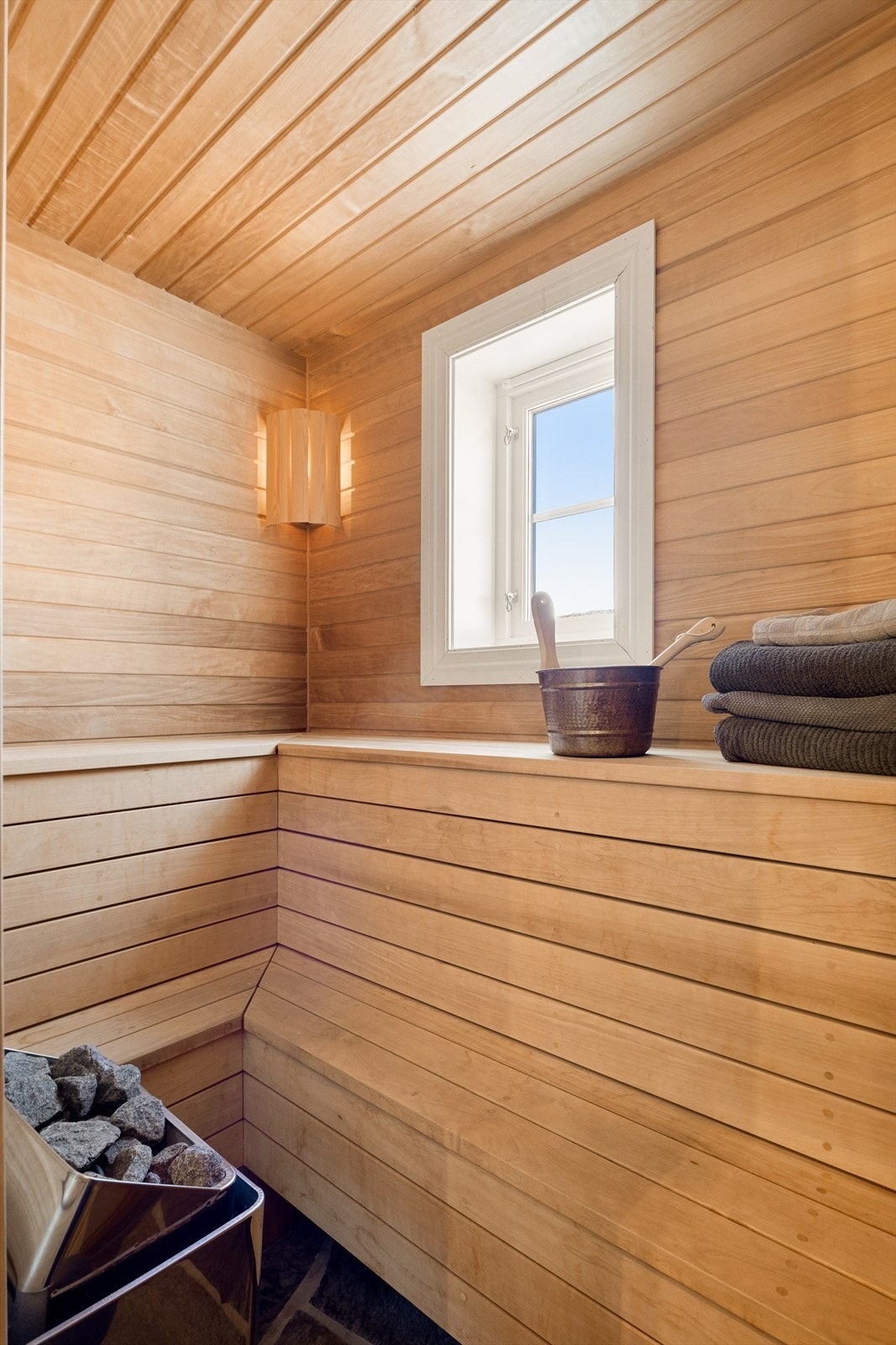 Badstuen i røkt osp gir en ekstra luksuriøs touch Galleribilde