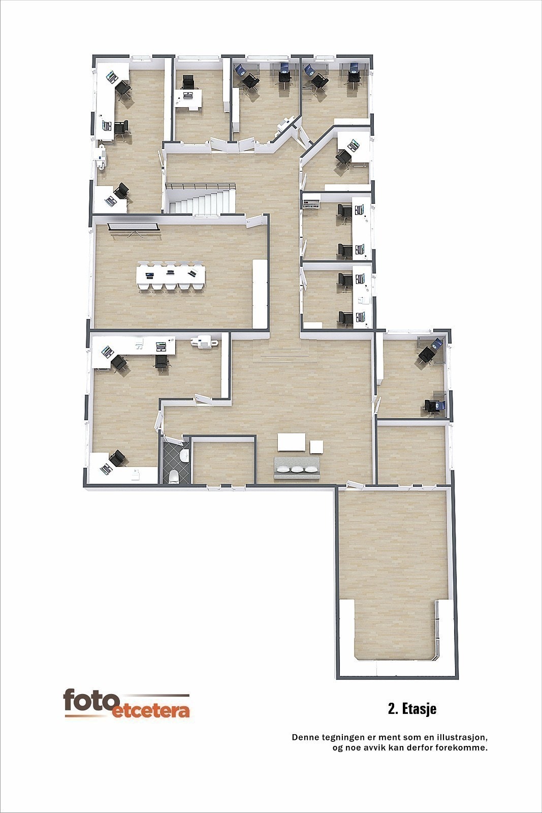 Plantegning kontorfellesskap 2. etasje Galleribilde
