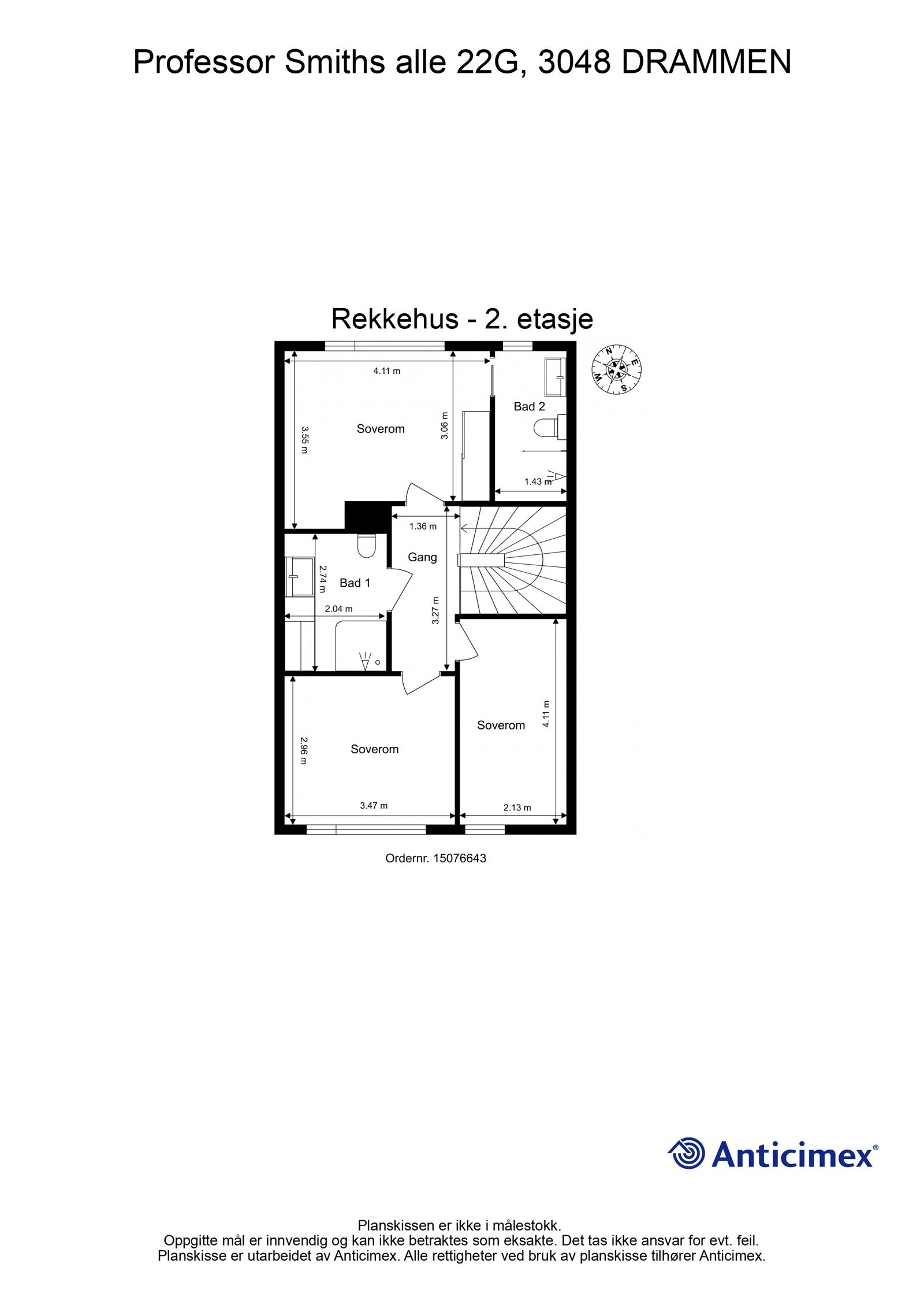 Plantegning 2. etasje - målsatt Galleribilde