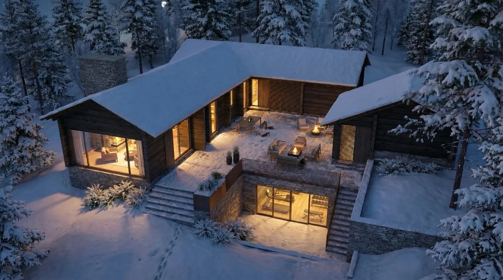 Hytten vil ligge ski inn / ski ut i alpinanlegget på Geilo (Alle bilder er illustrasjoner, avvik kan forekomme) Galleribilde