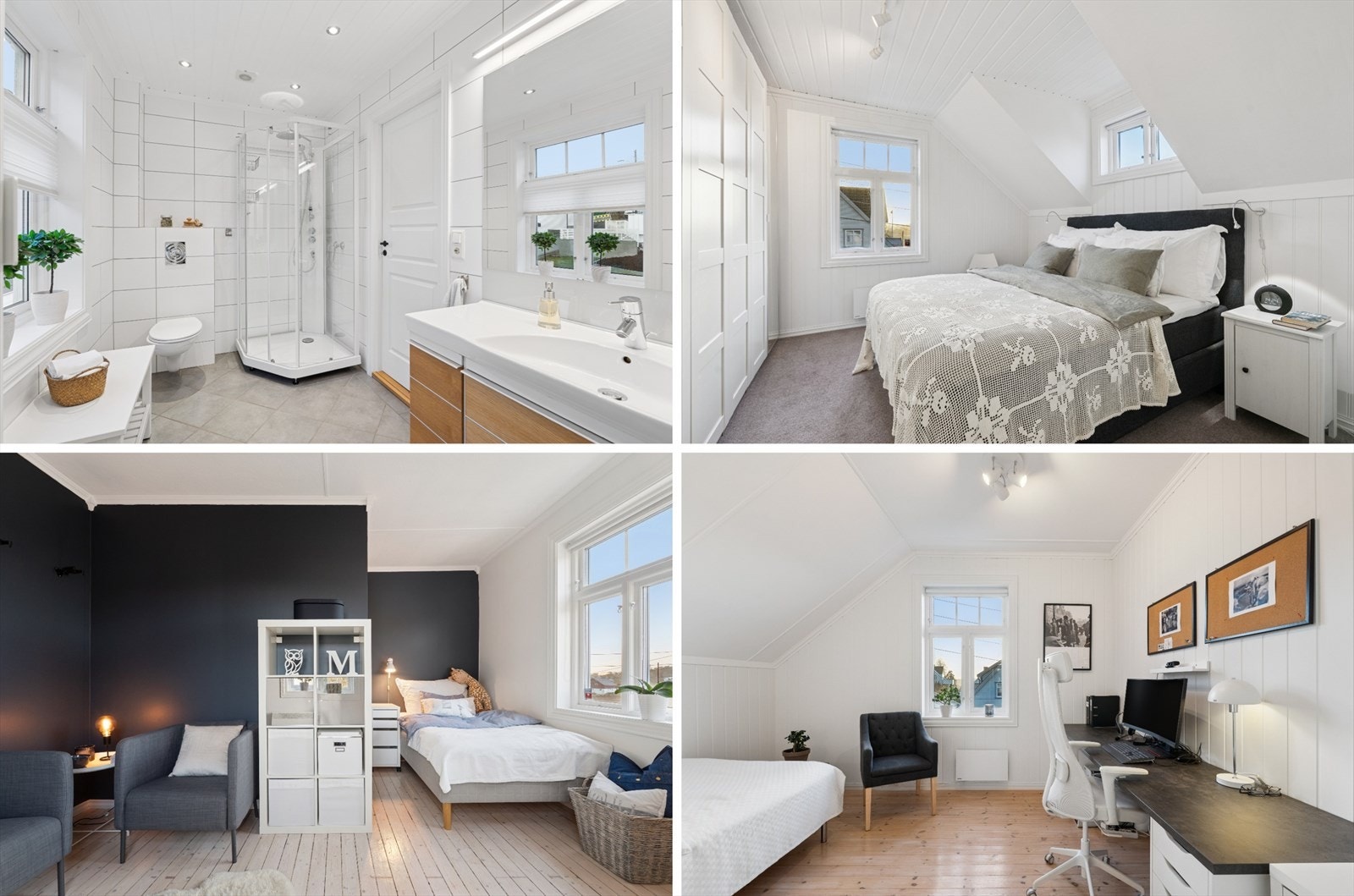 2. etasje inneholder en romslig gang, tre romslige soverom og lekkert bad Galleribilde