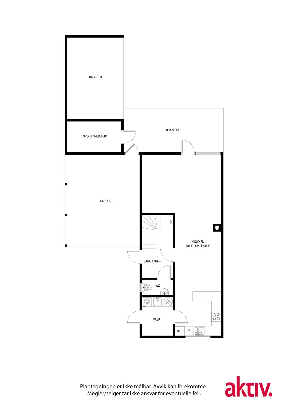 Plantegning 1. etasje Galleribilde