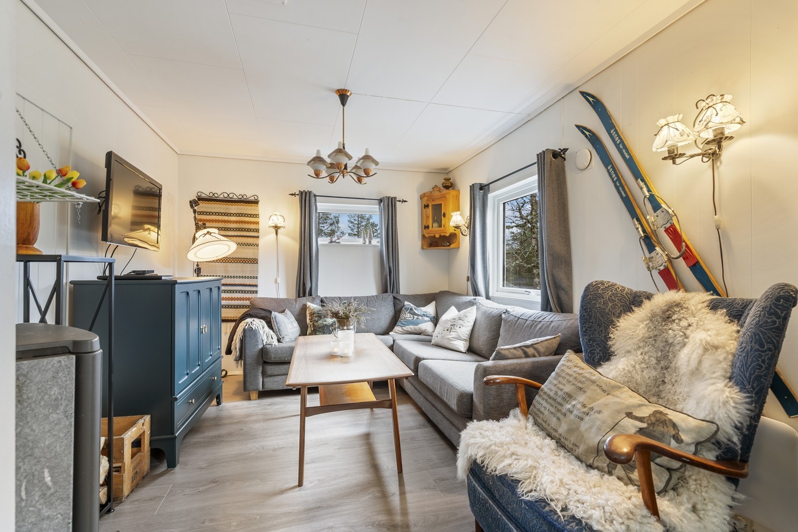 Koselig stue for hygge med familien Galleribilde