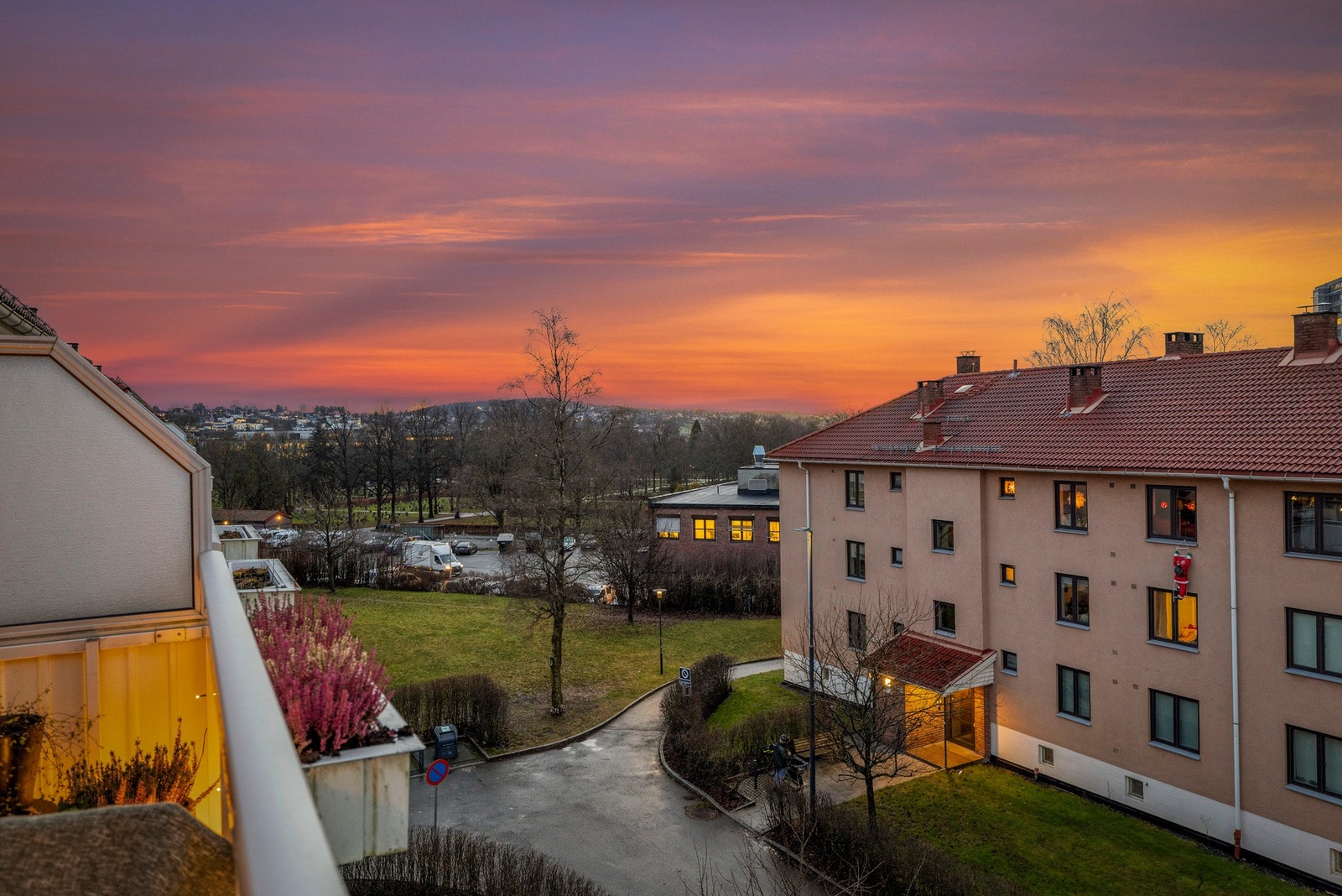 Kveldsutsikt fra balkongen Galleribilde