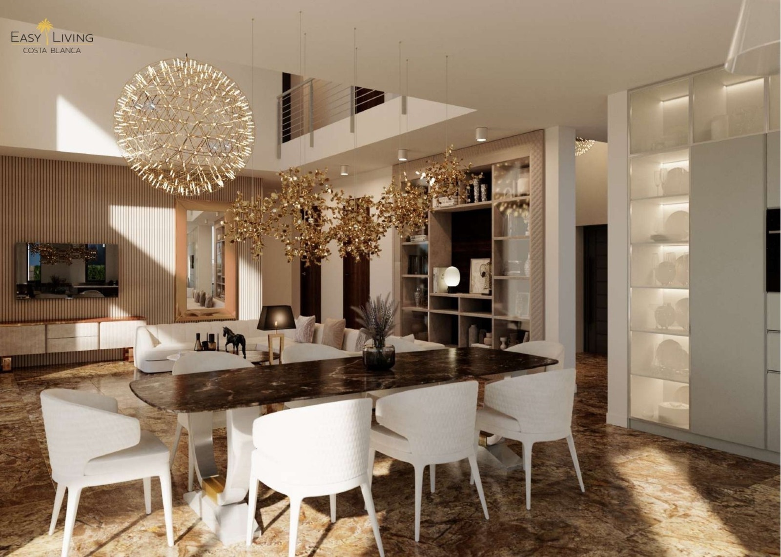 Stue med dobbel takhøyde 5,6 m Galleribilde