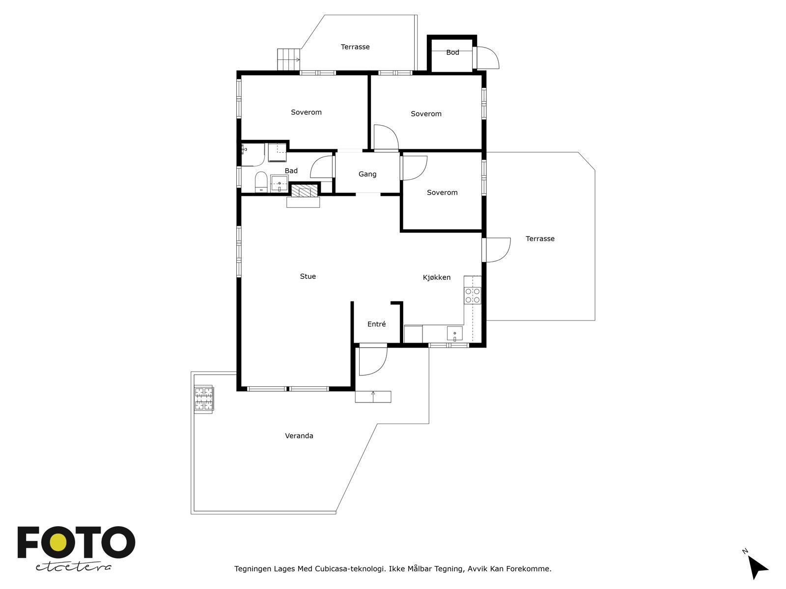 God planløsning med 3 soverom Galleribilde