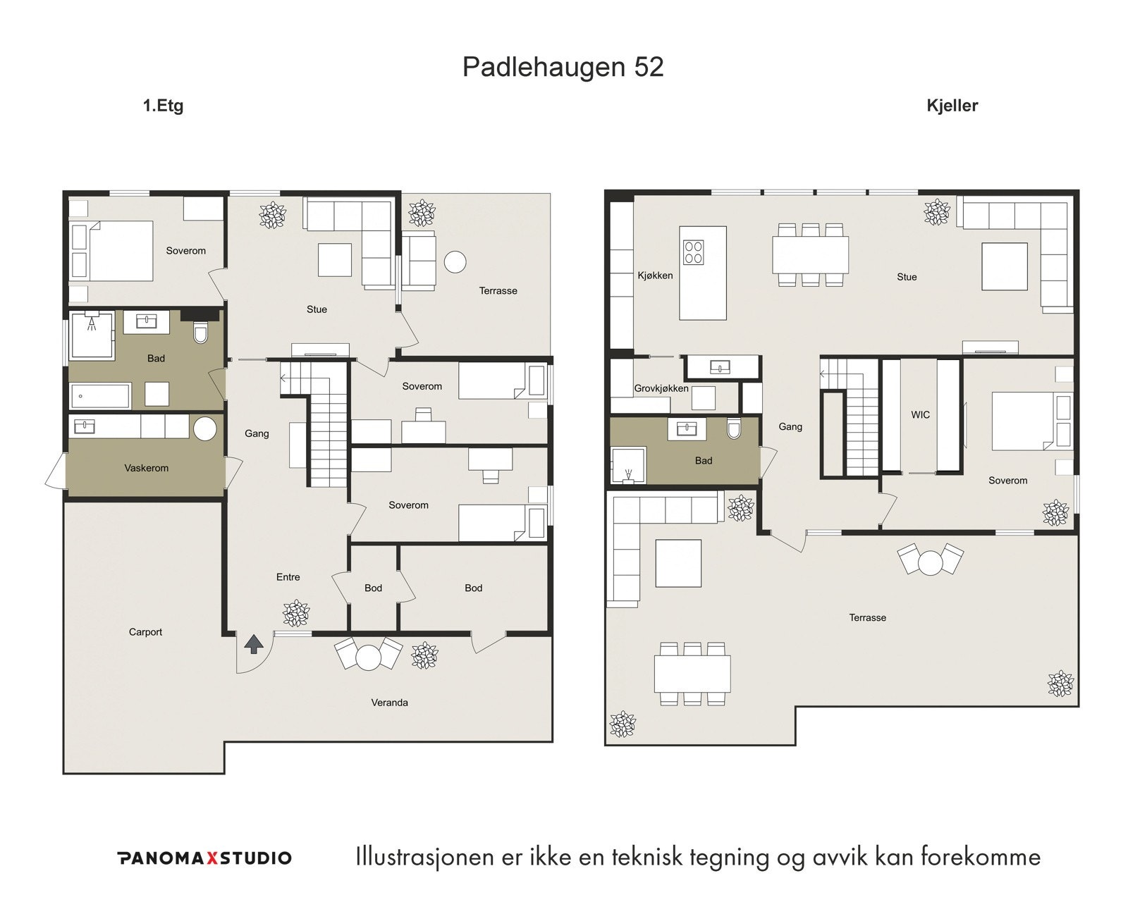 Plantegning Padlehaugen. Galleribilde