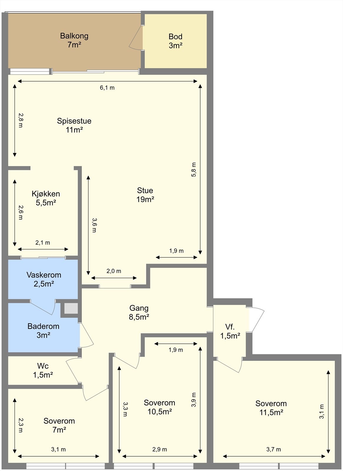 Planskisse 2. etasje Galleribilde