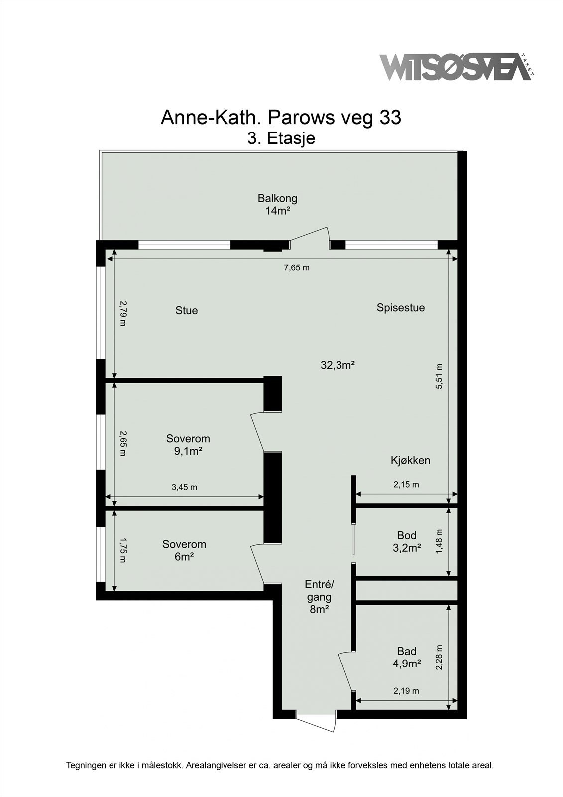 Ta en titt på planskissen og gjør deg kjent med romfordelingen! Galleribilde