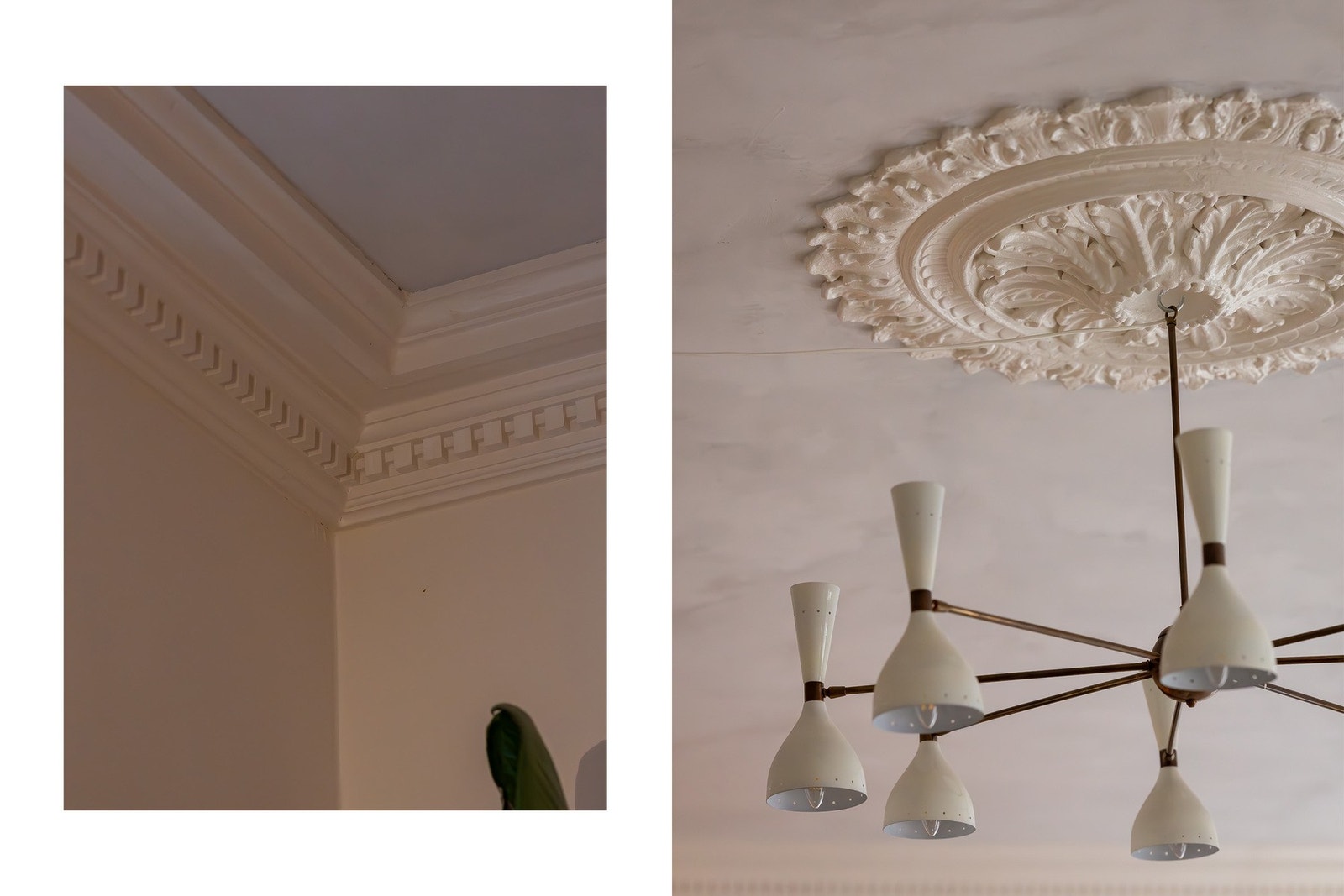 Vakker rosett og stukkatur i himling. Galleribilde