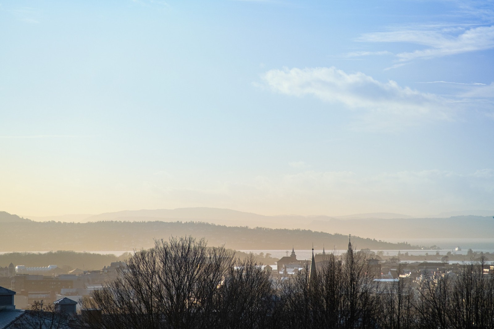 Utsiktsbilde fra balkongen, med utsikt mot Oslofjorden. Galleribilde