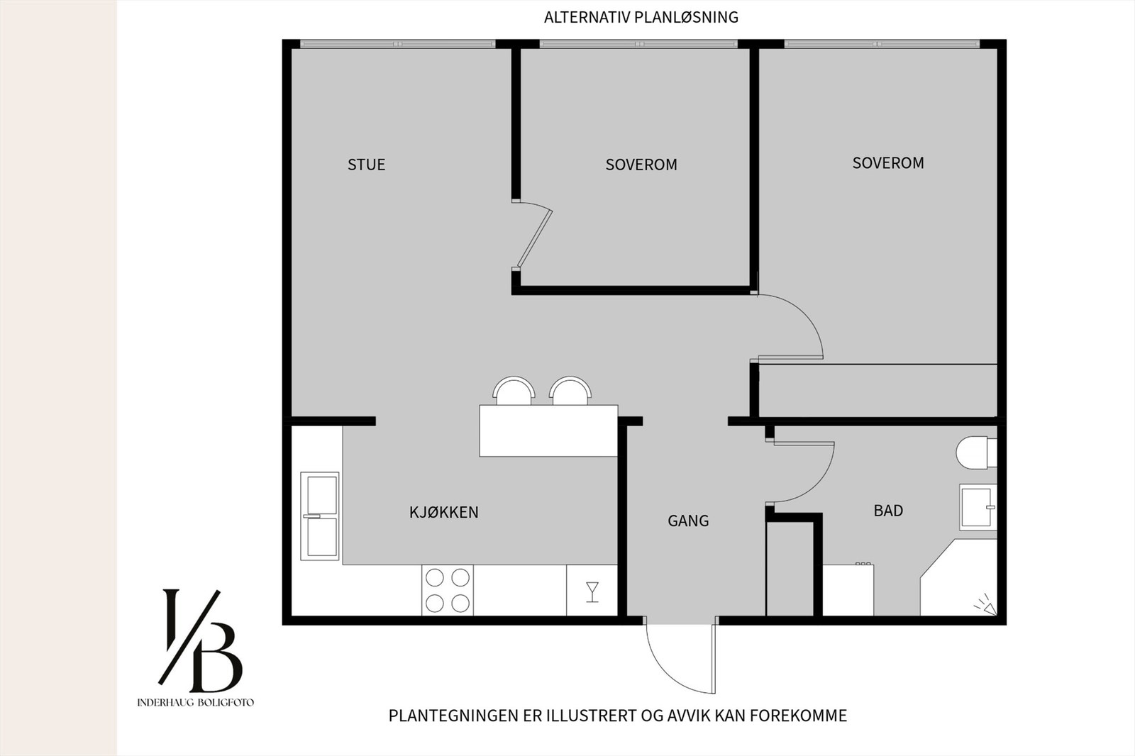 NB! Alternativ planløsning. Her kan det være mulig å lage et soverom nr.2 for dem som måtte ønske! Galleribilde