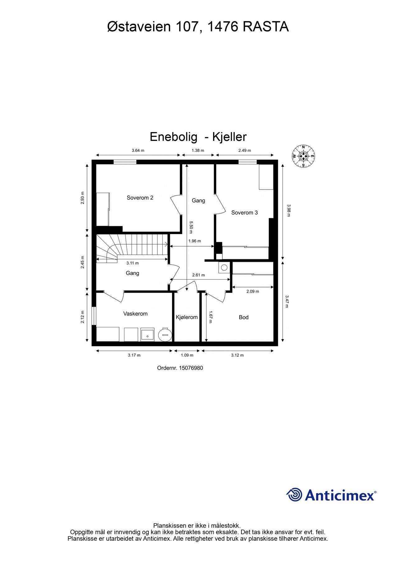 Her starter vi også med et overblikk over etasjens plantegning slik at du får orientert deg litt. Galleribilde