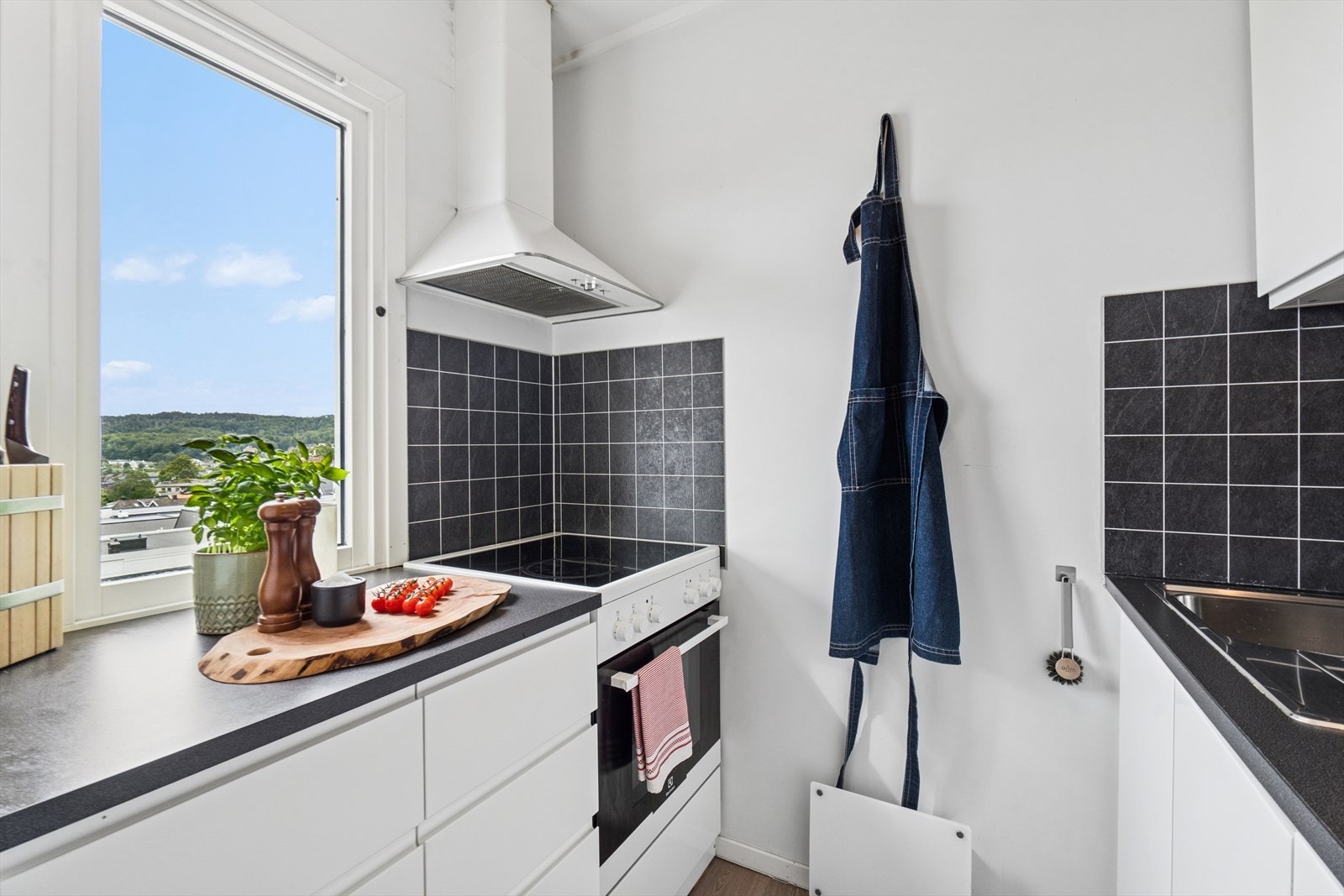 Kjøkken med oppvaskmaskin og det man trenger - også her nydelig utsikt! Galleribilde