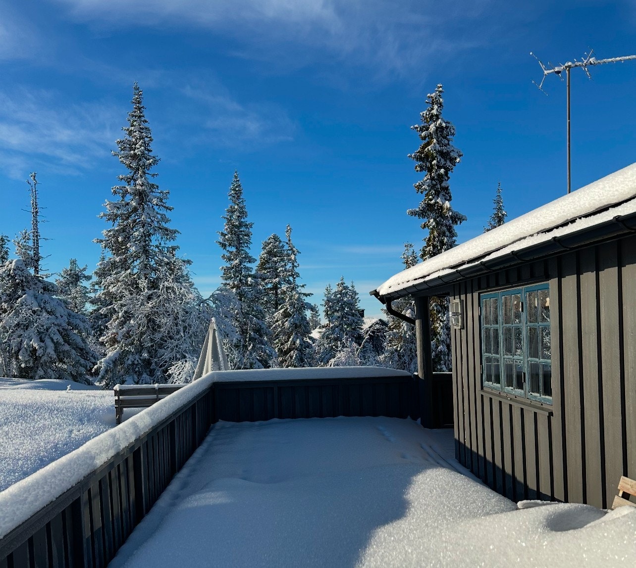 Eiendommen ligger solrikt til på Teinvassåsen, et populært hytteområde på fjellet mellom Hedalen og Nesbyen. Galleribilde