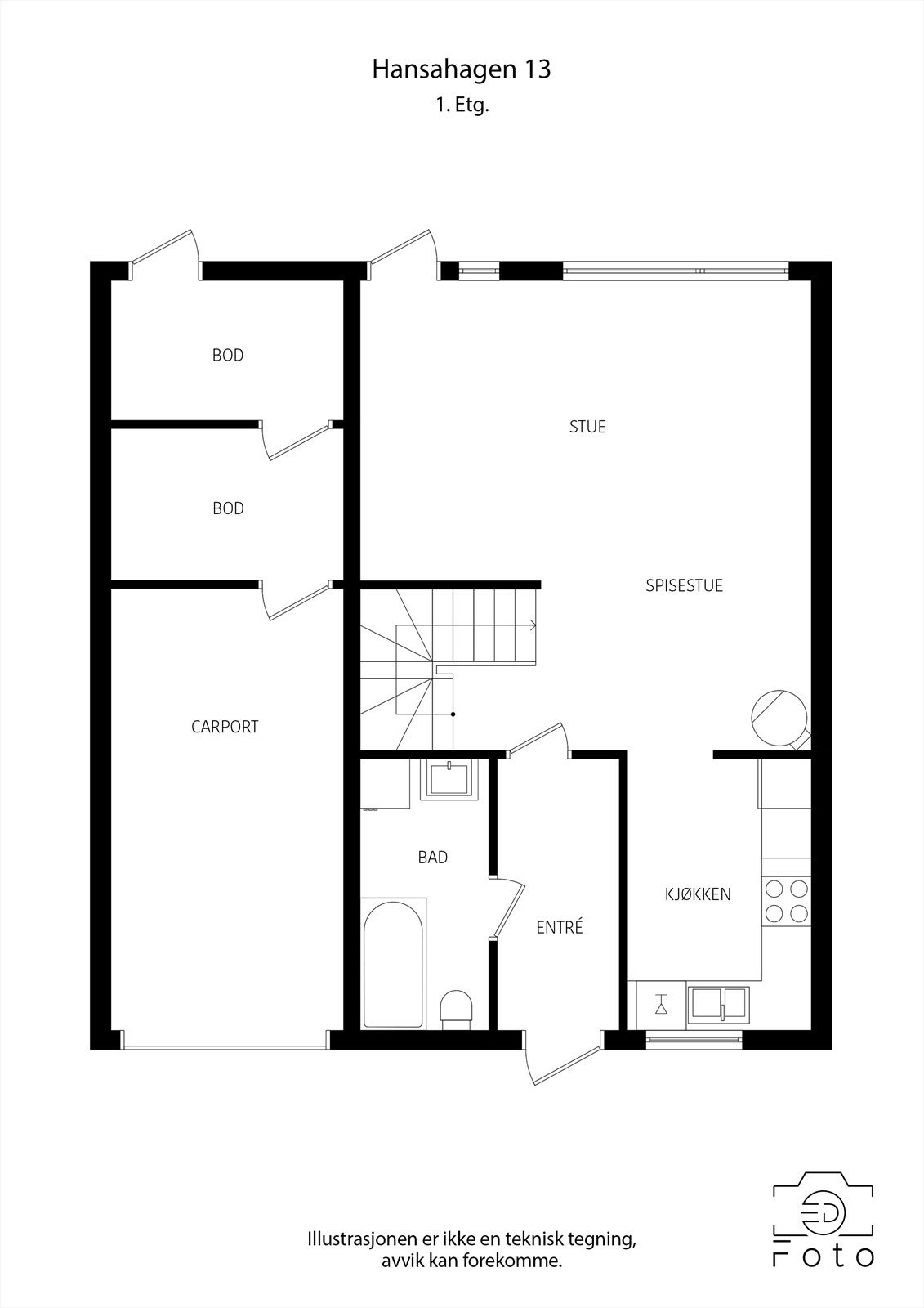 Plantegning 1. etasje. Galleribilde