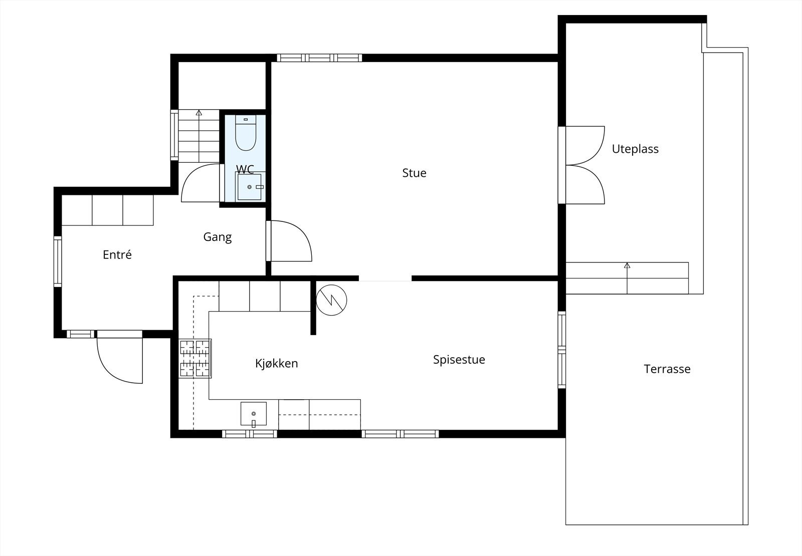 Planløsning 1.etg. Galleribilde