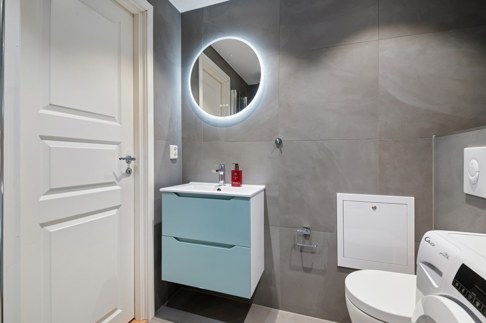 Det er felles vaskeri i samme etasje som leiligheten. Galleribilde