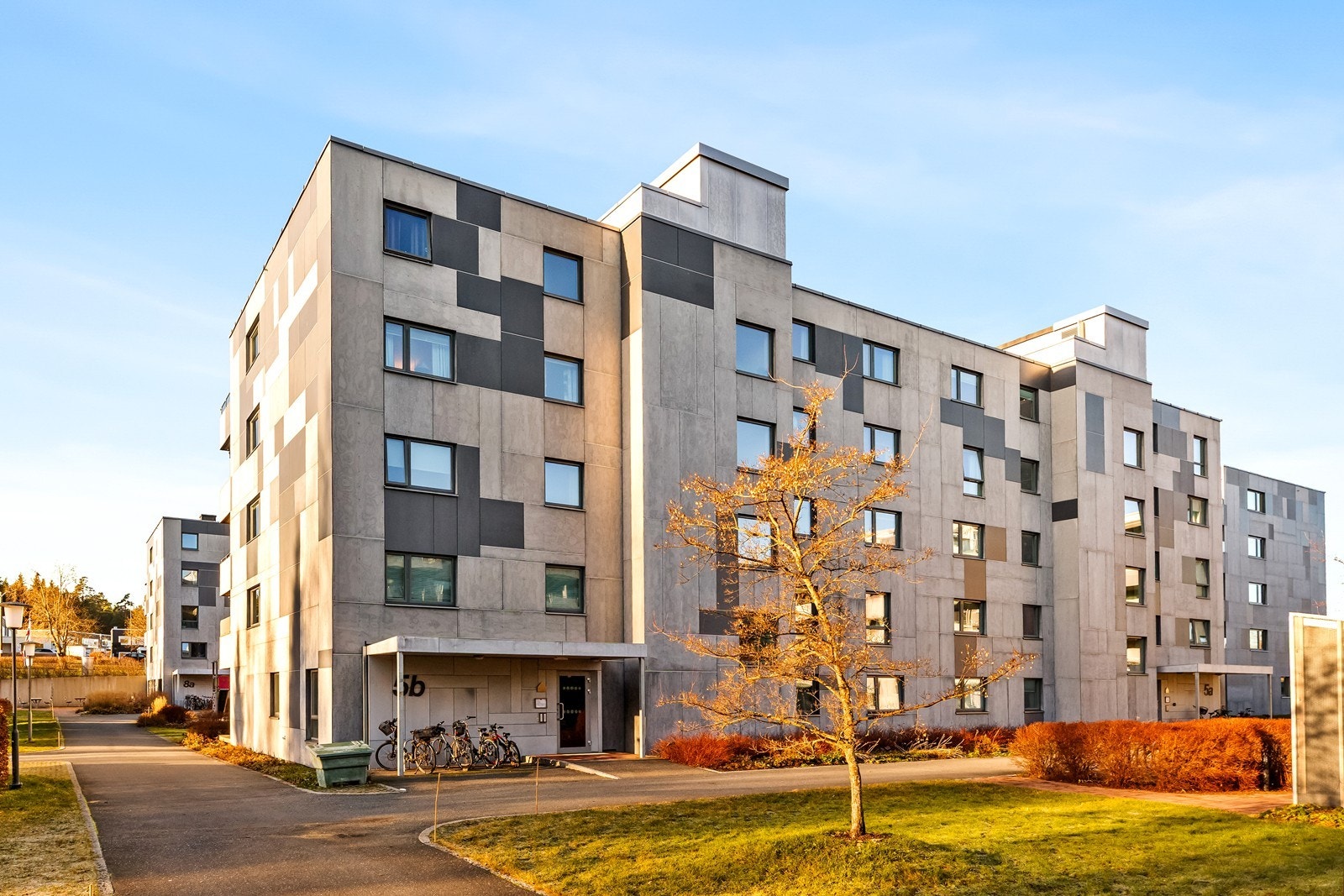 Moderne boligblokk fra 2014. Galleribilde