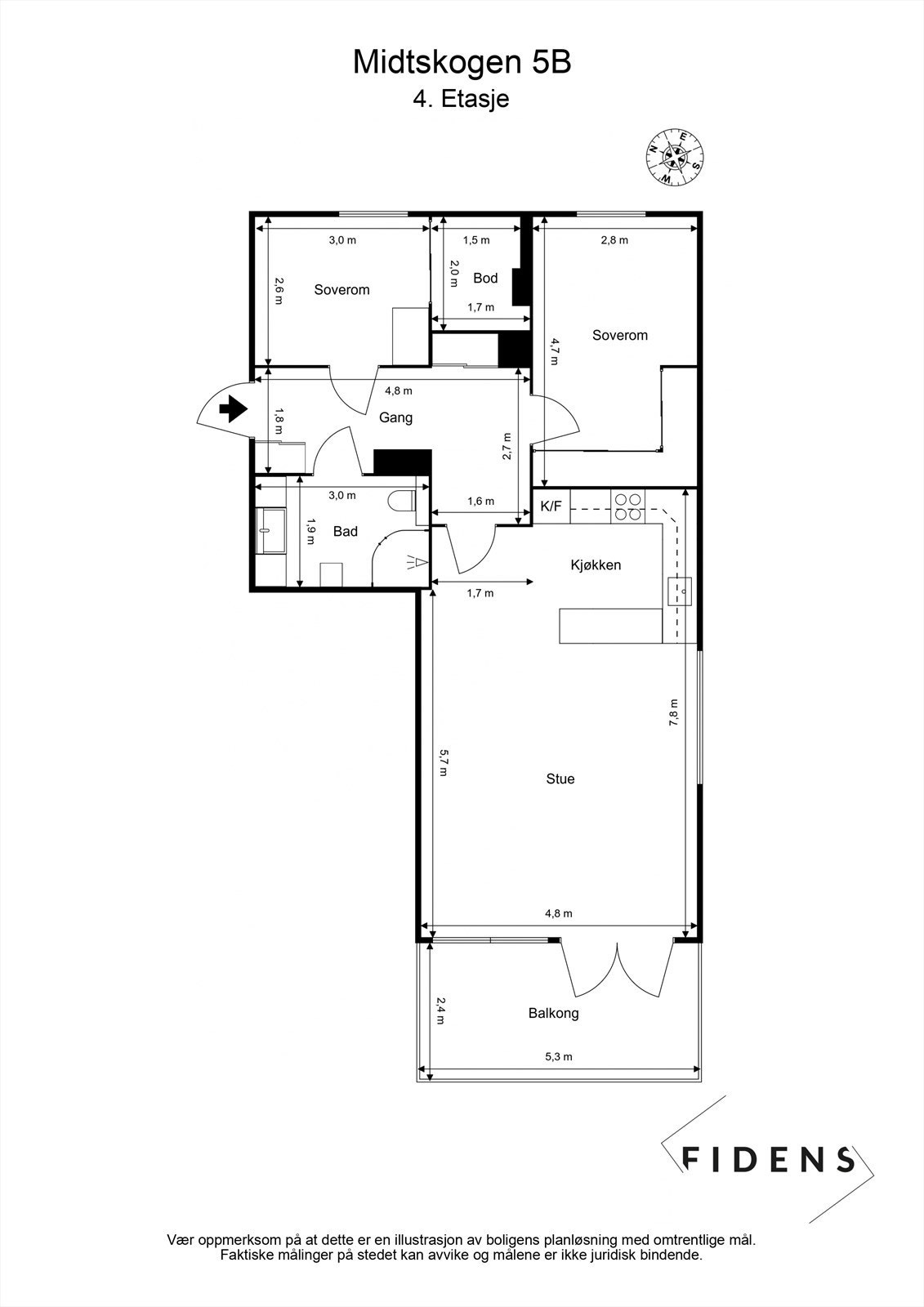 Plantegning 4. etasje Galleribilde