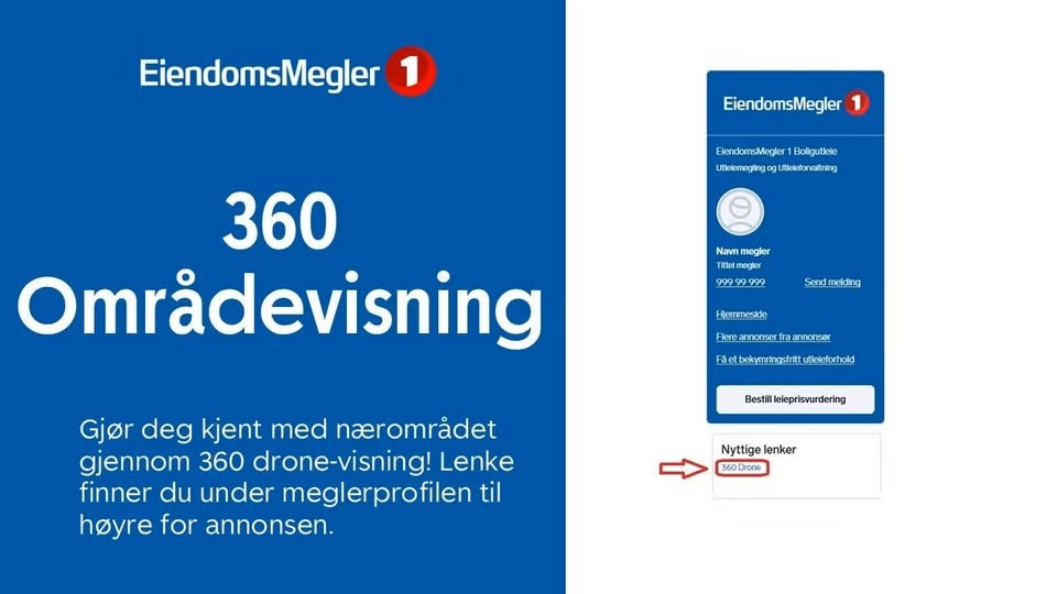 Se 360-dronevisning av området via lenke i annonsen! Galleribilde